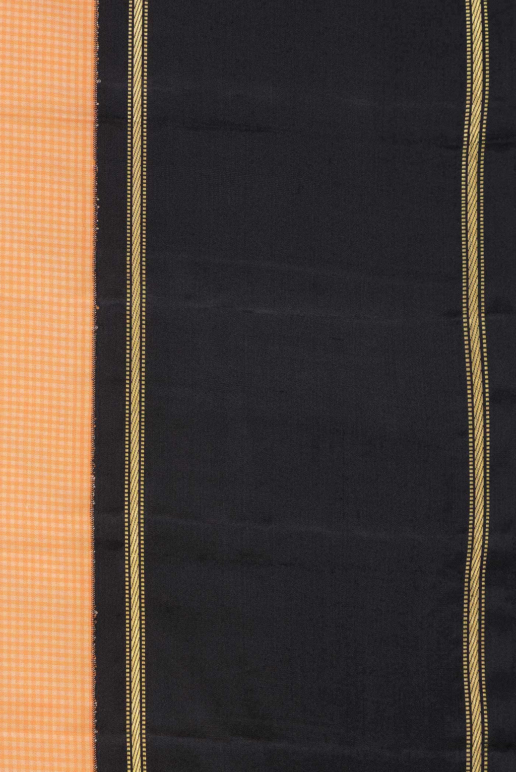 Pure Silk Pure Zari Orange Kanchipuram Saree