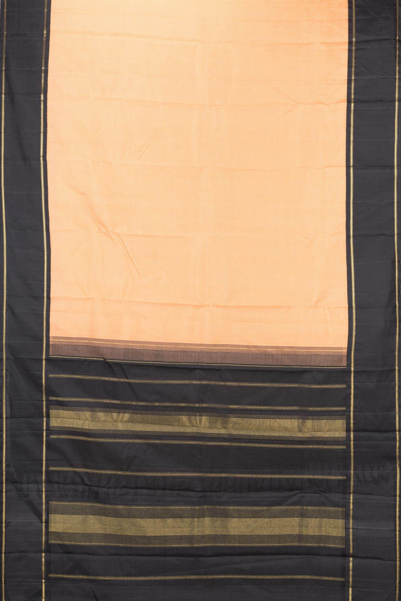 Pure Silk Pure Zari Orange Kanchipuram Saree