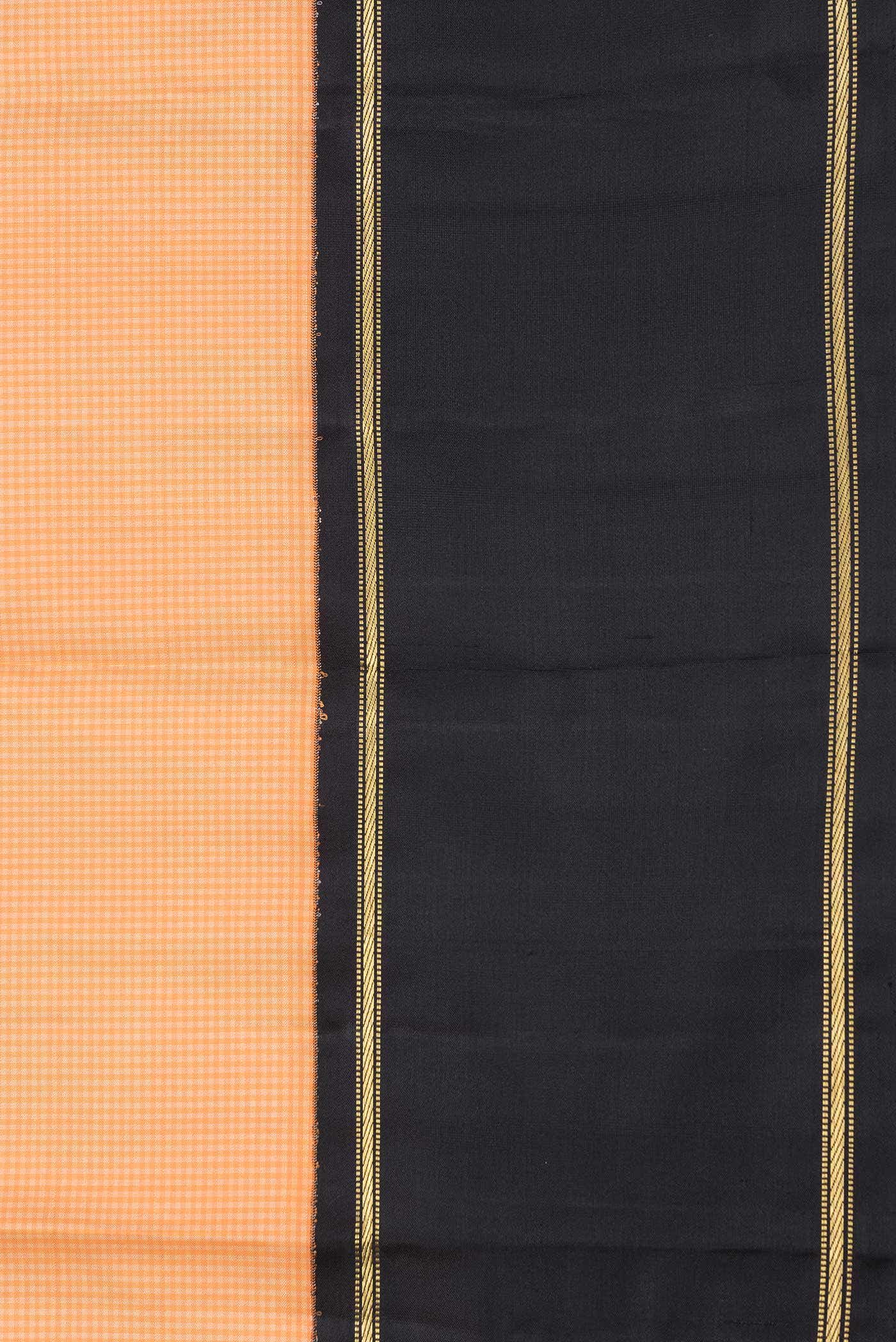 Pure Silk Pure Zari Peach Dual Tone Kanchipuram Saree
