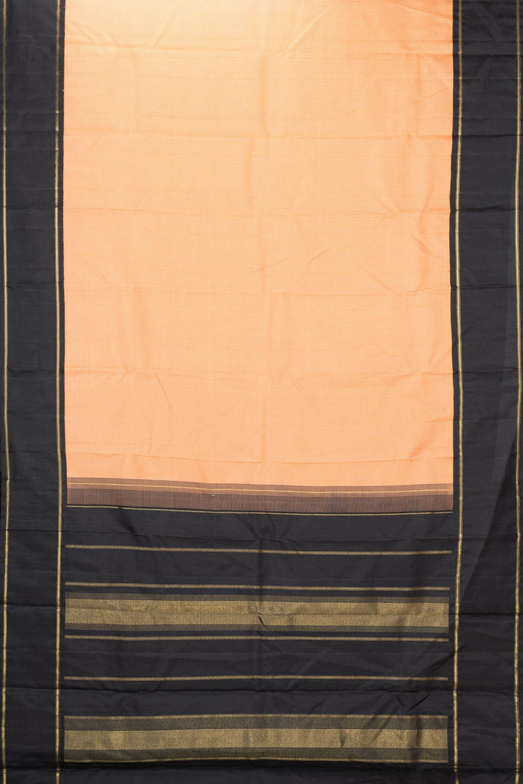 Pure Silk Pure Zari Peach Dual Tone Kanchipuram Saree