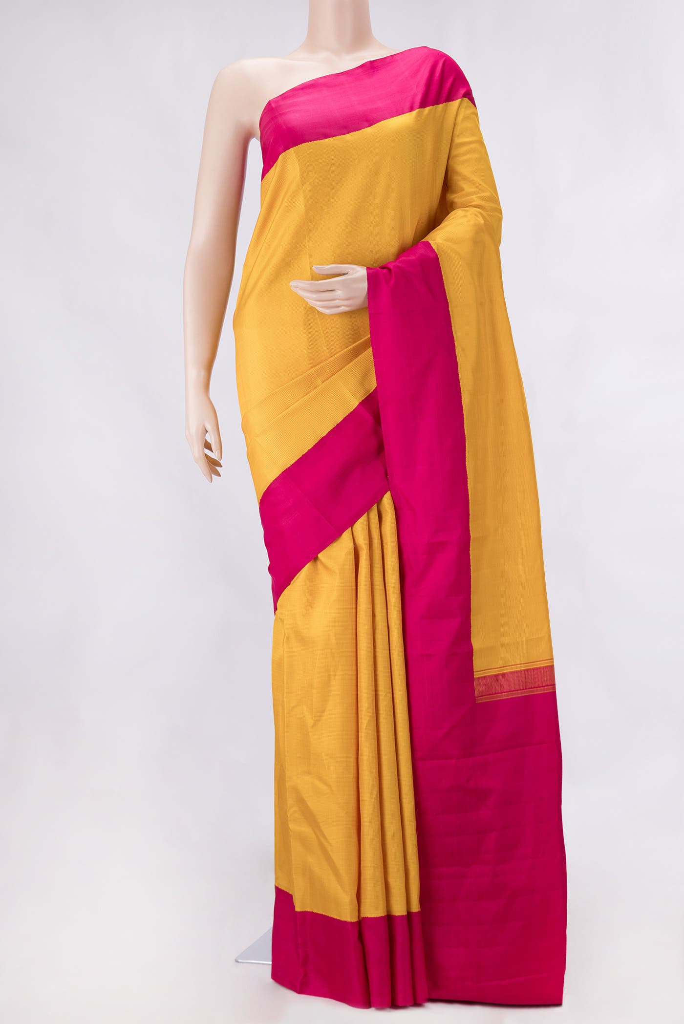 Yellow Dual Tone Kanchipuram Silk Saree