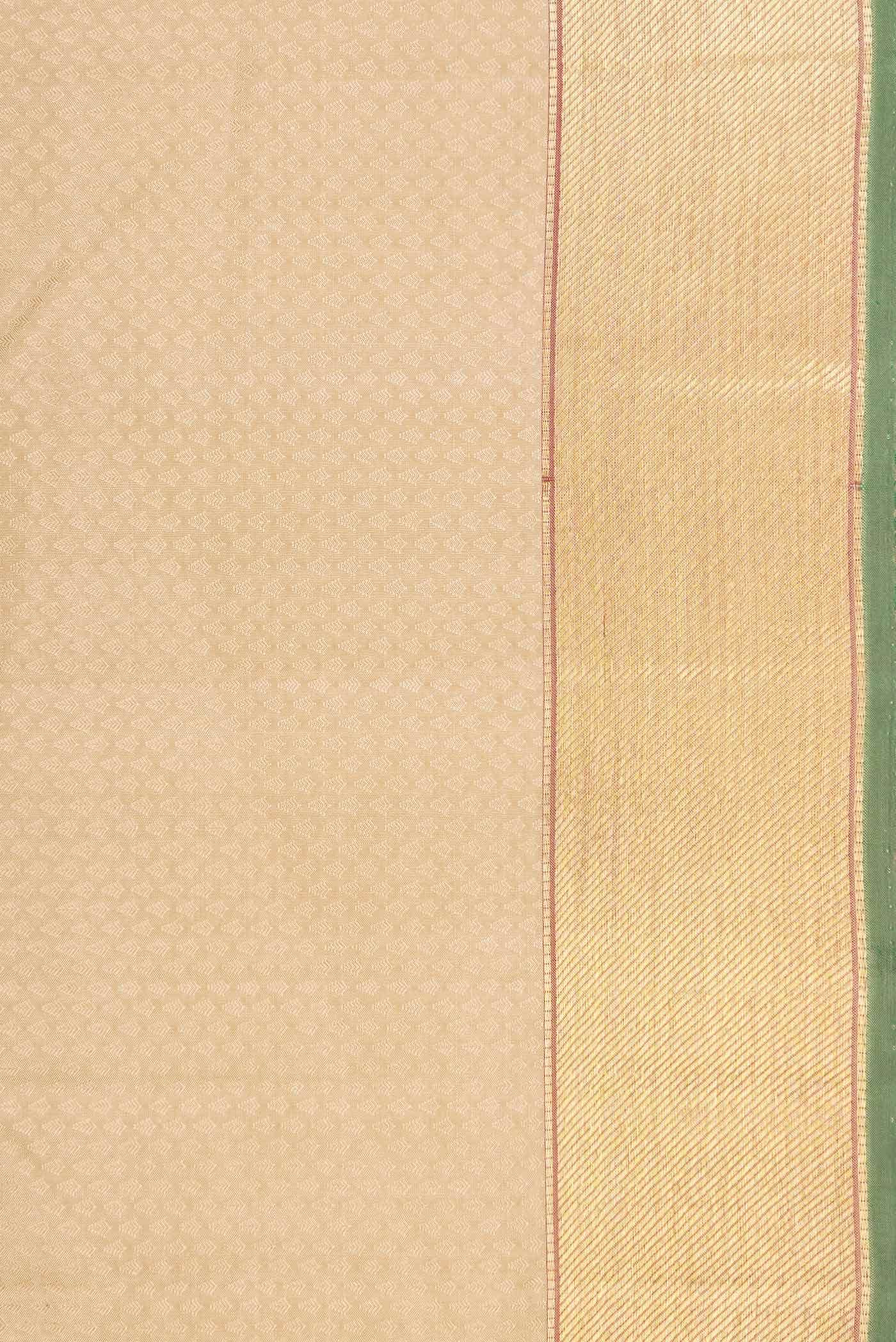 Pure Silk Pure Zari Sandal Dual Tone Kanchipuram Saree
