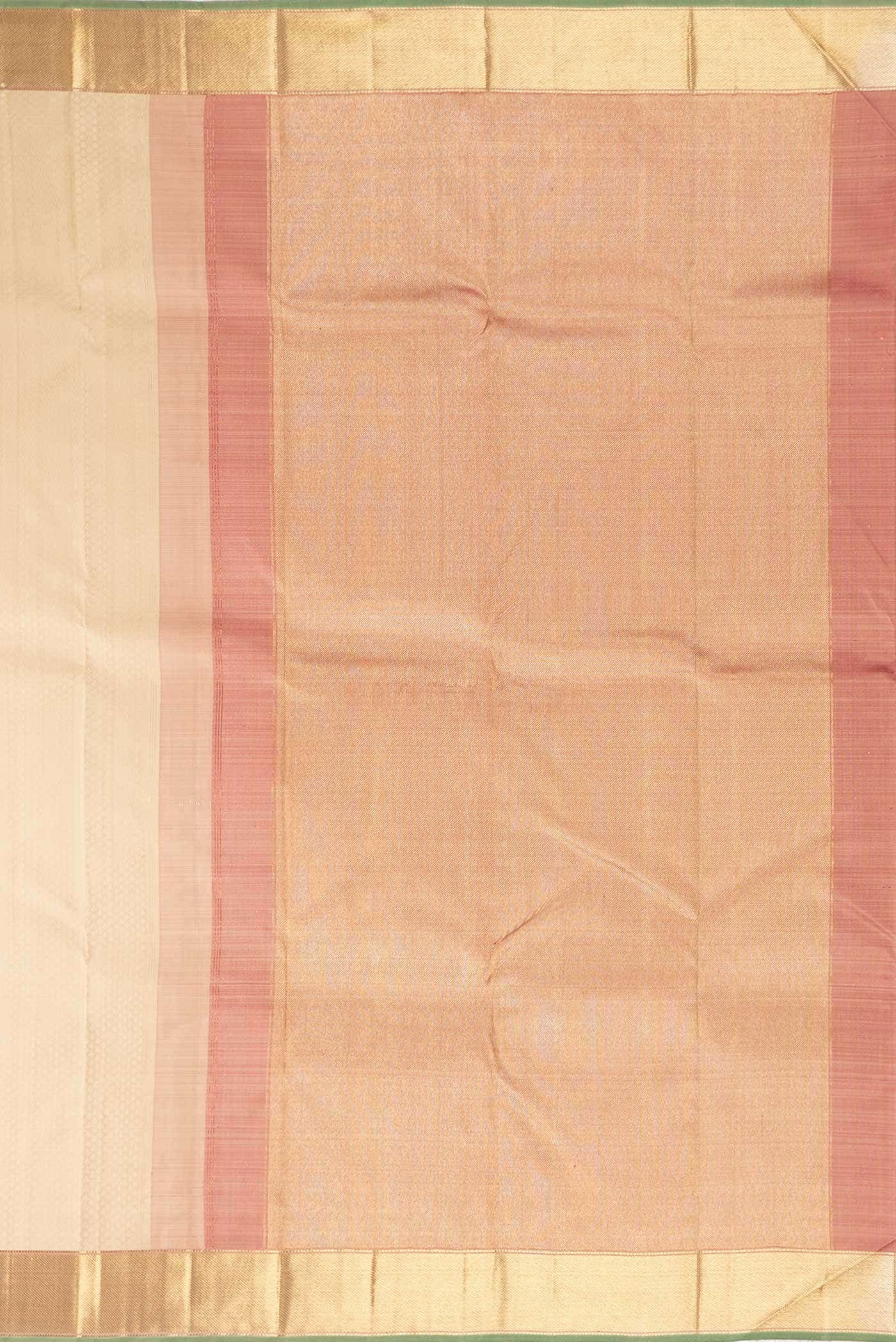 Pure Silk Pure Zari Sandal Dual Tone Kanchipuram Saree