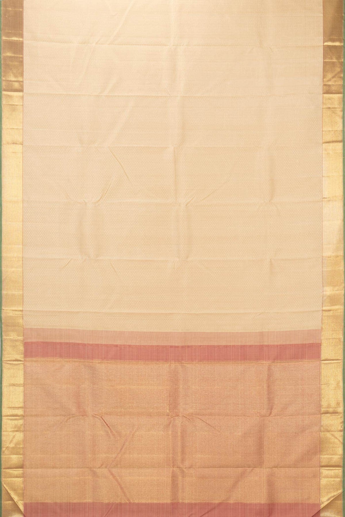 Pure Silk Pure Zari Sandal Dual Tone Kanchipuram Saree
