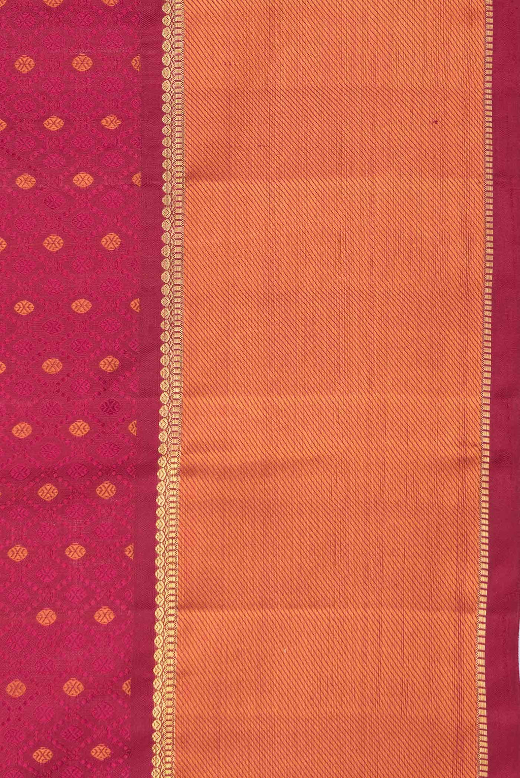 Pure Silk Pure Zari Dark Pink Dual Tone Kanchipuram Saree