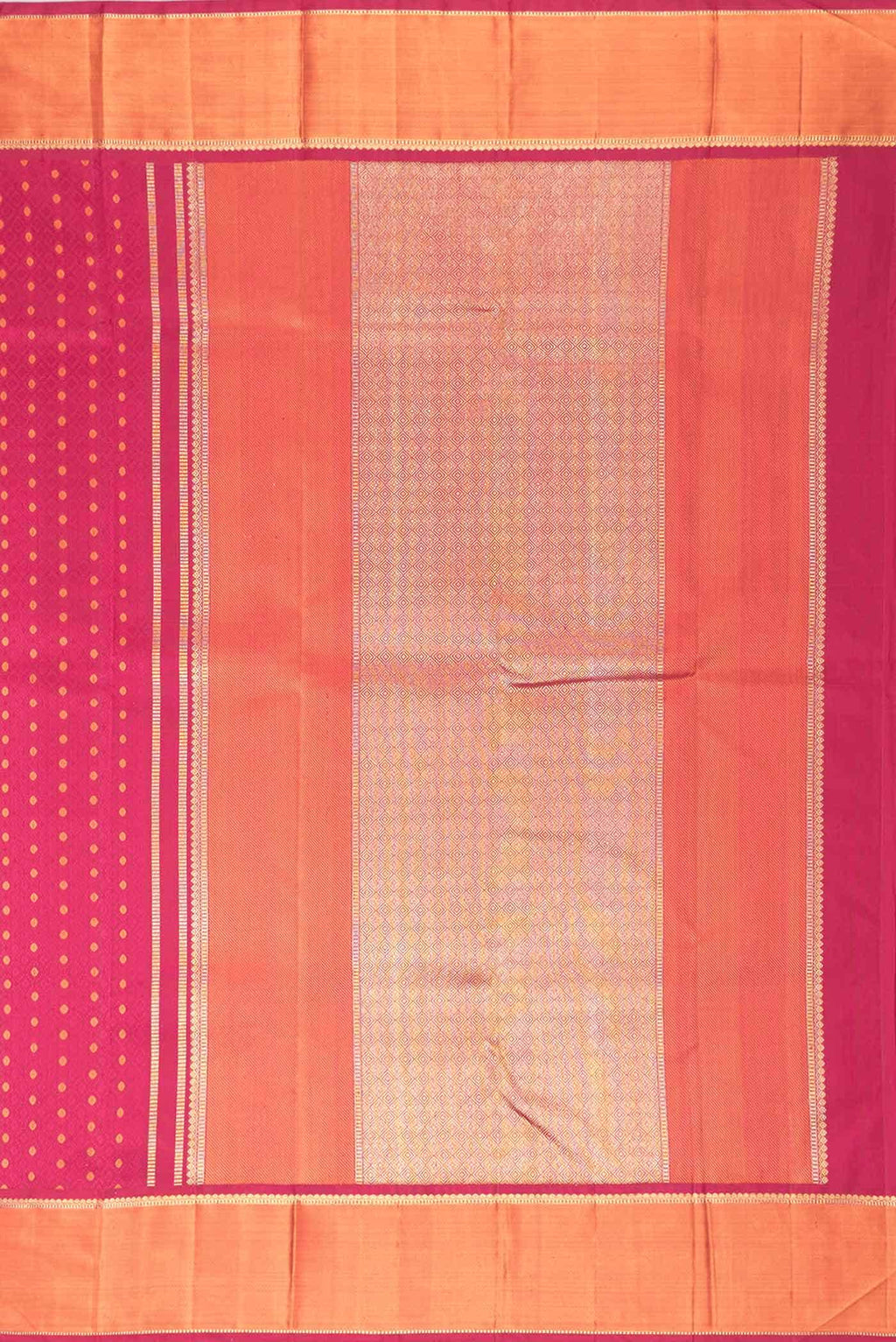 Pure Silk Pure Zari Dark Pink Dual Tone Kanchipuram Saree
