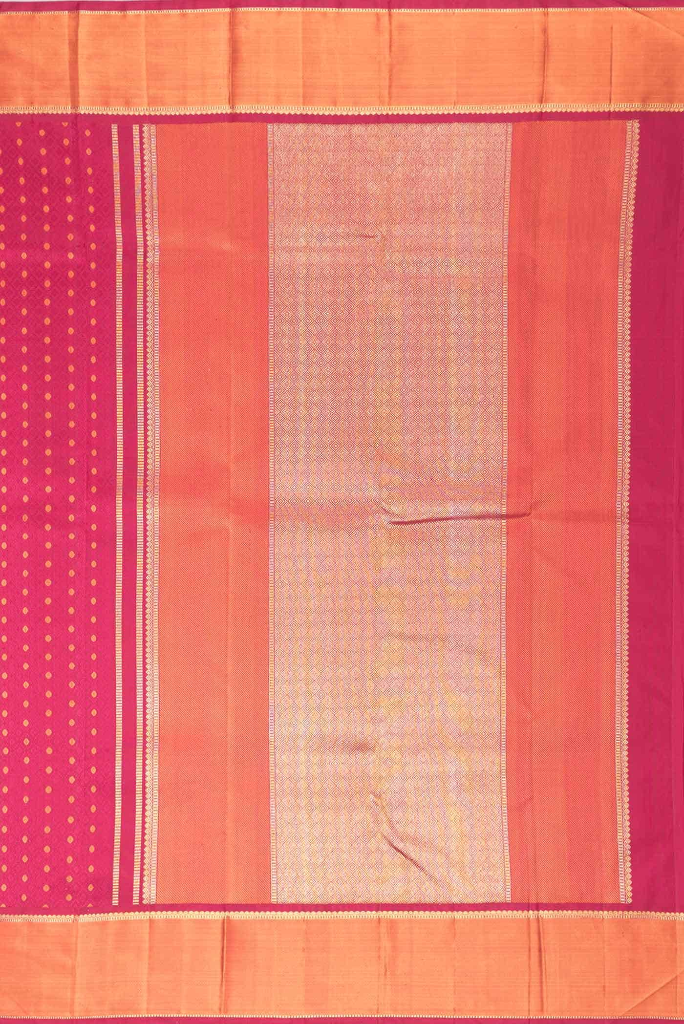 Pure Silk Pure Zari Dark Pink Dual Tone Kanchipuram Saree