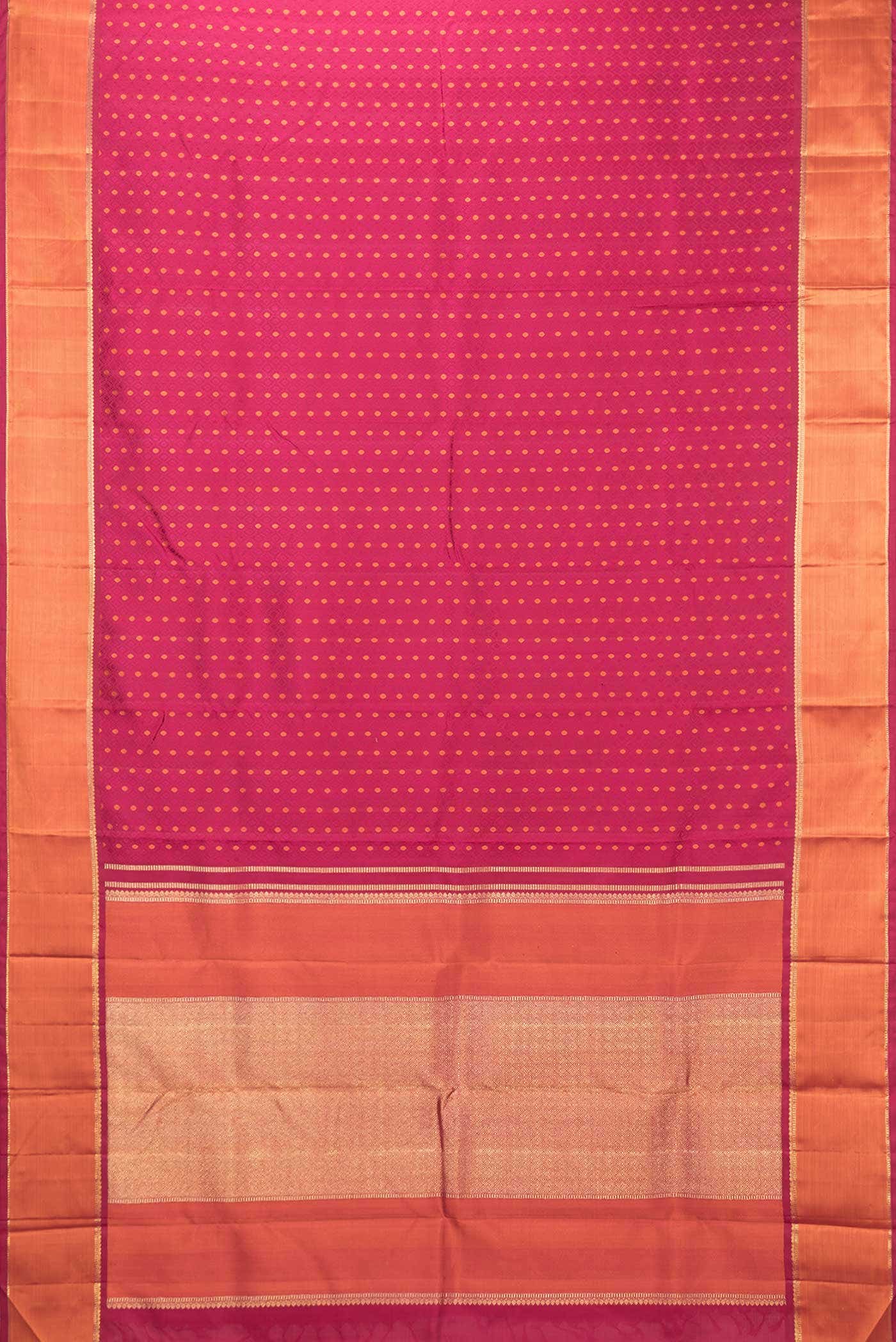 Pure Silk Pure Zari Dark Pink Dual Tone Kanchipuram Saree