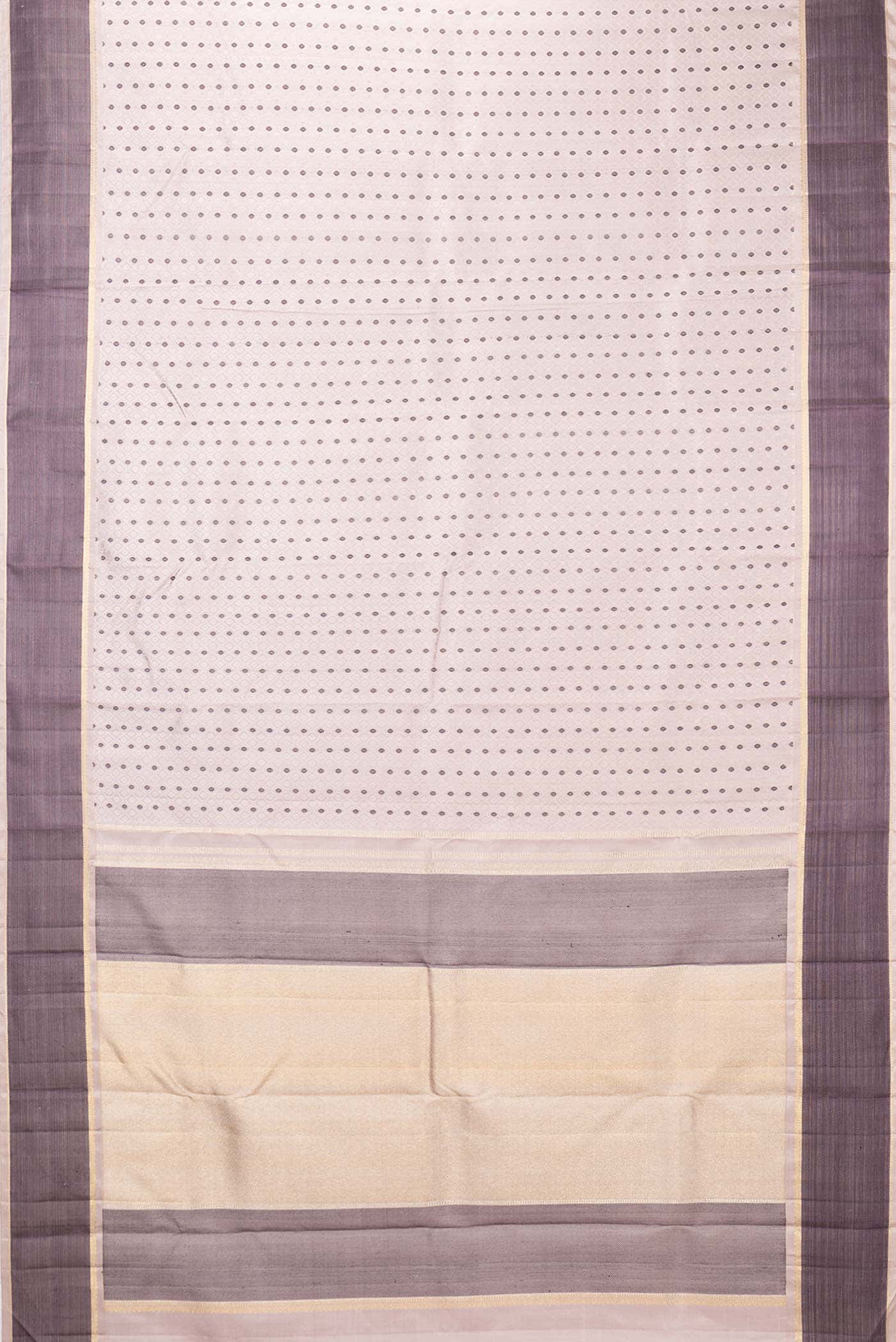 Pure Silk Pure Zari Rose Gold Dual Tone Kanchipuram Saree