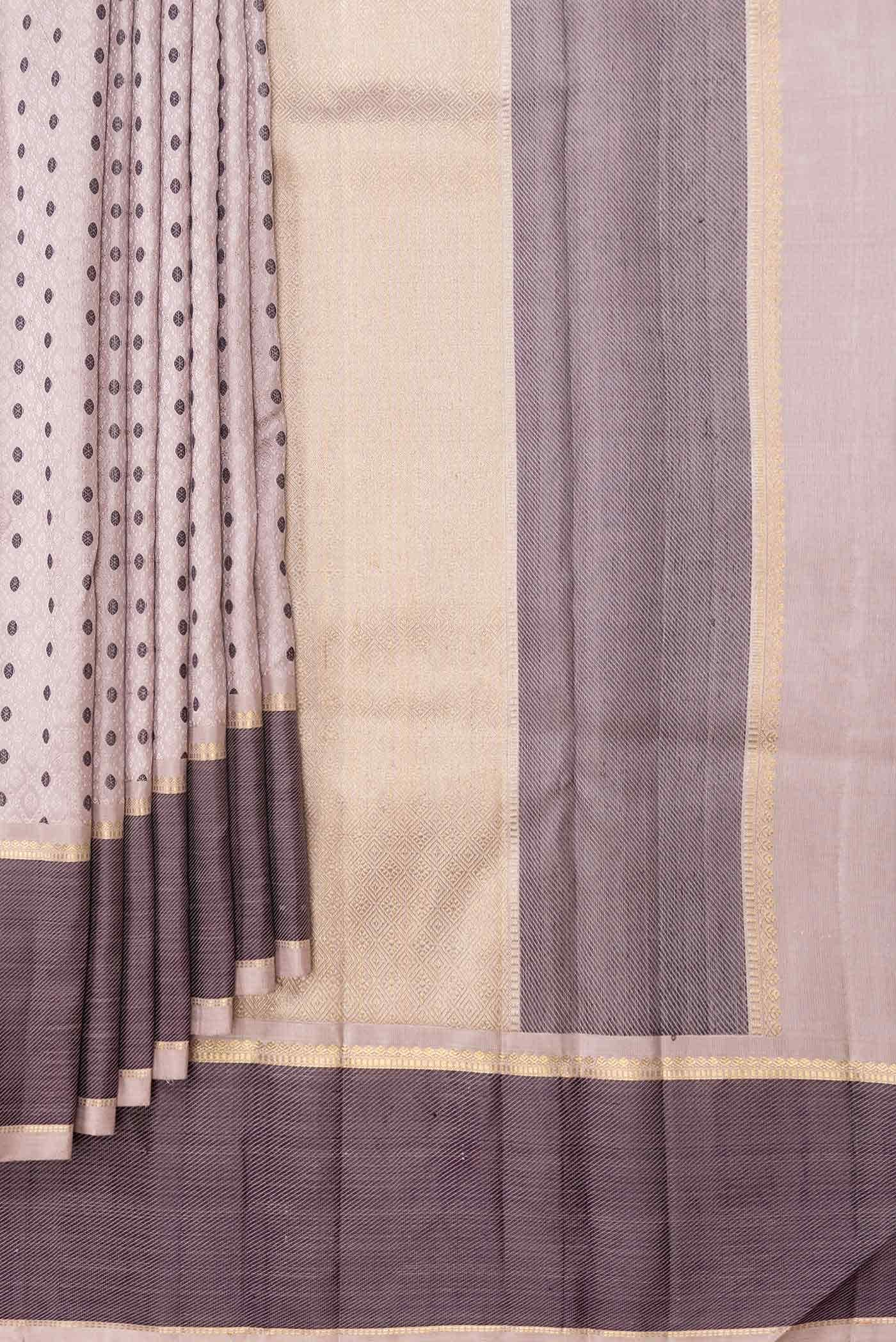 Pure Silk Pure Zari Rose Gold Dual Tone Kanchipuram Saree