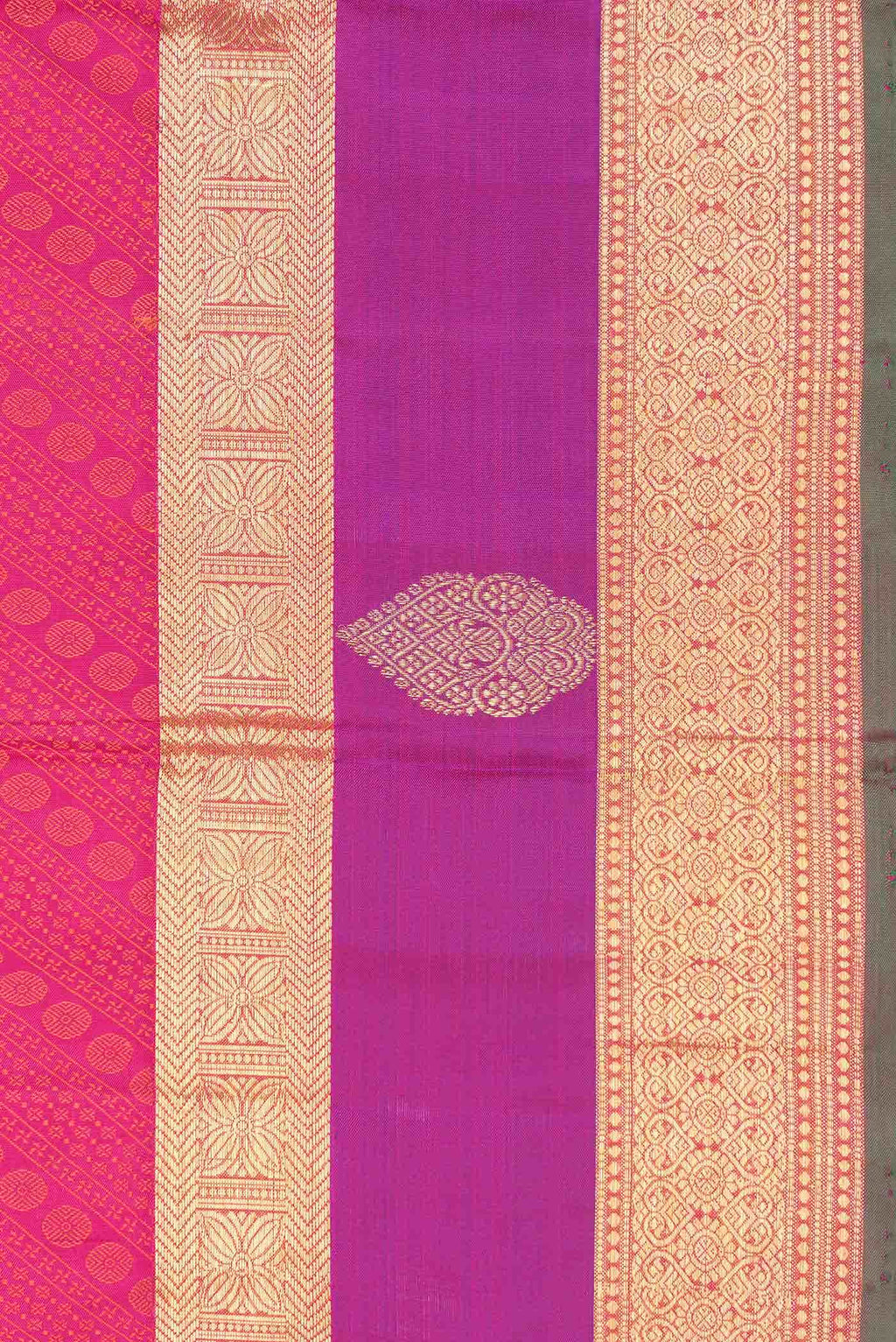 Pure Silk Pure Zari Pink Dual Tone Kanchipuram Saree