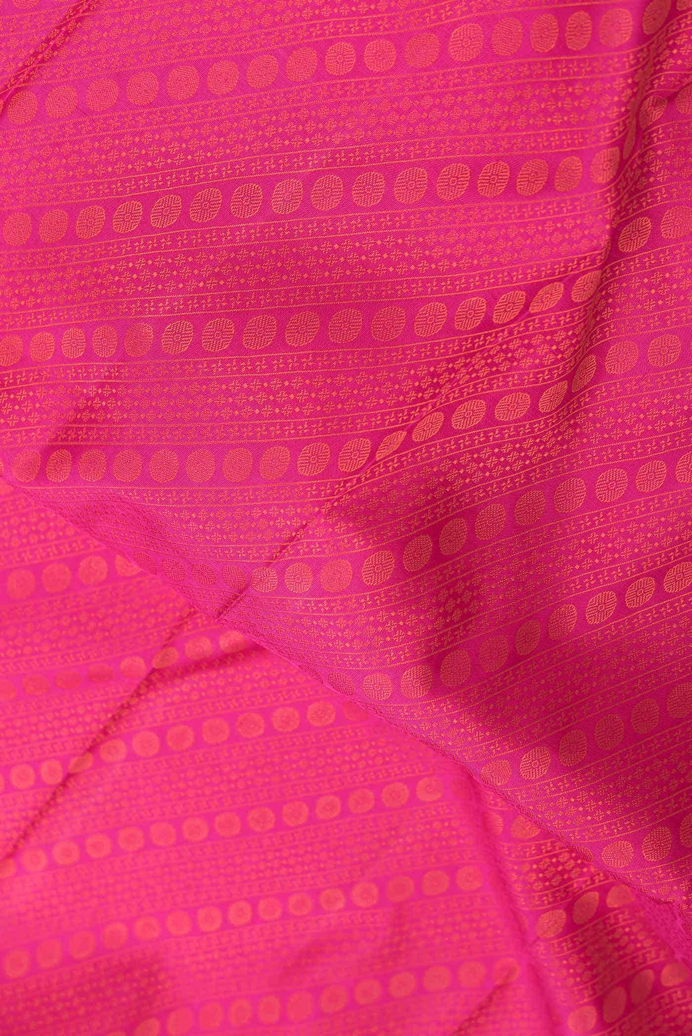 Pure Silk Pure Zari Pink Dual Tone Kanchipuram Saree