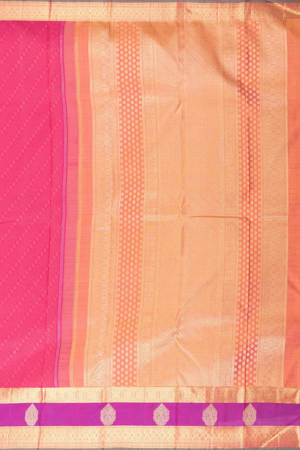 Pure Silk Pure Zari Pink Dual Tone Kanchipuram Saree