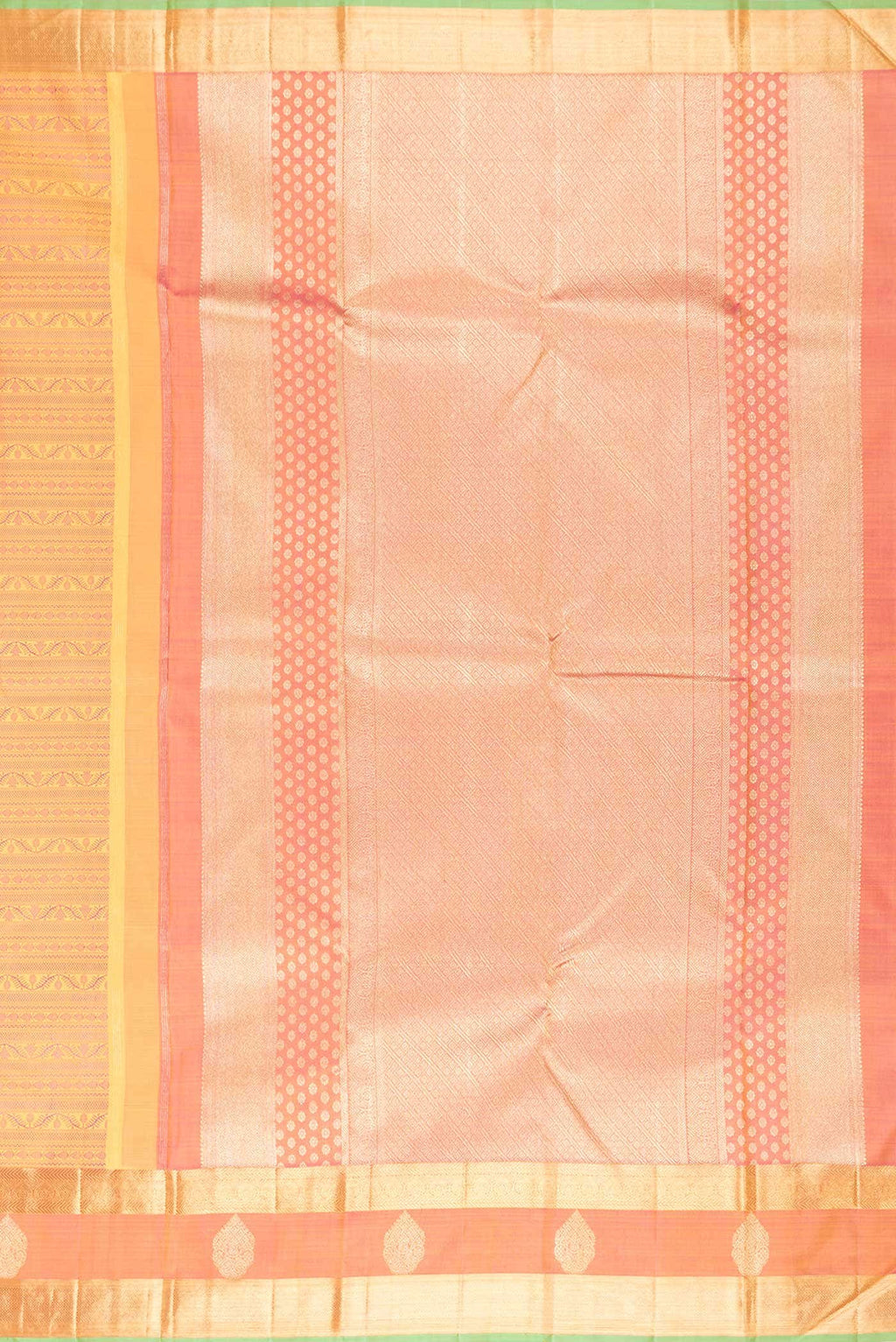 Pure Silk Pure Zari Mustard Dual Tone Kanchipuram Saree