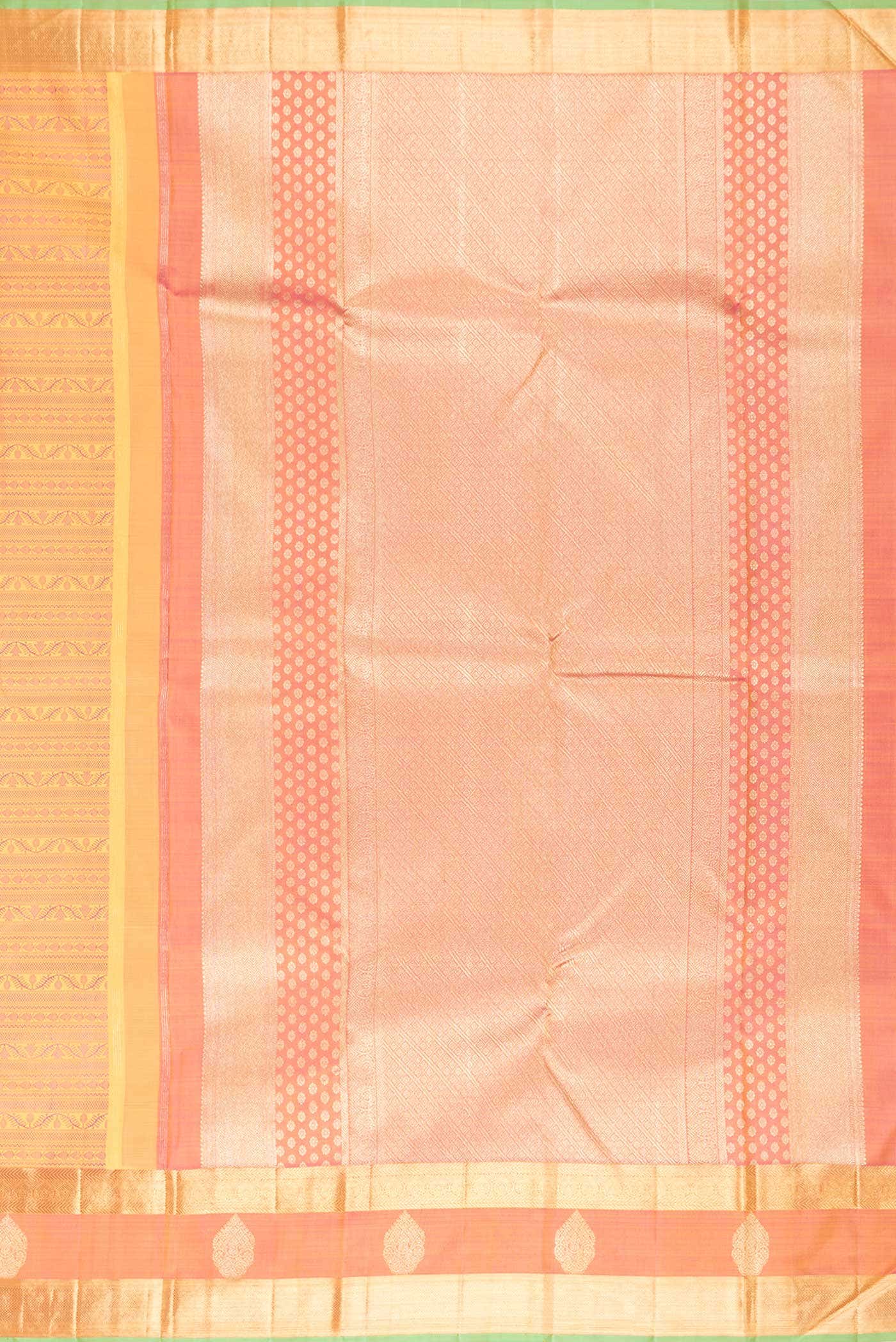 Pure Silk Pure Zari Mustard Dual Tone Kanchipuram Saree