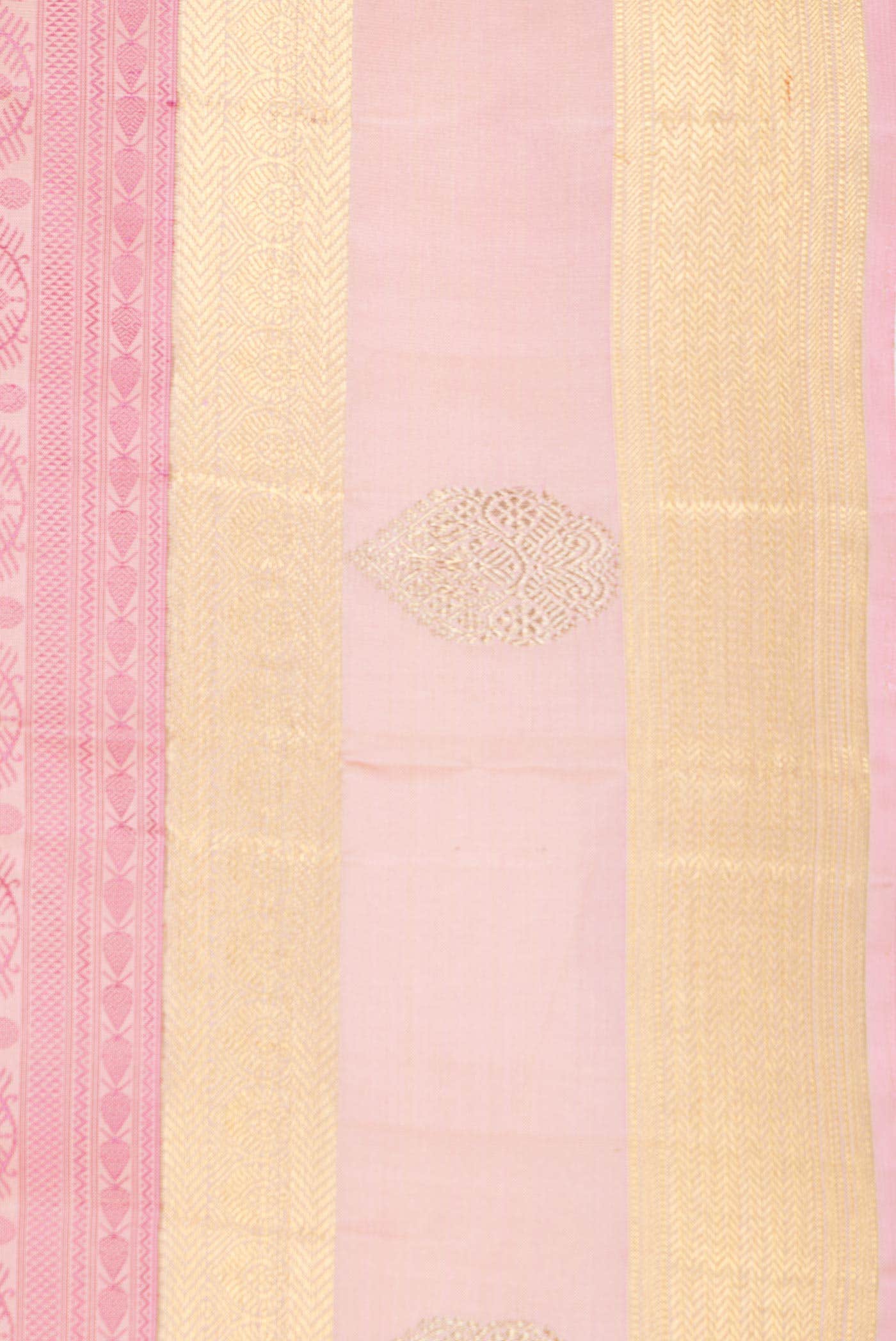 Pure Silk Pure Zari Pink Dual Tone Kanchipuram Saree
