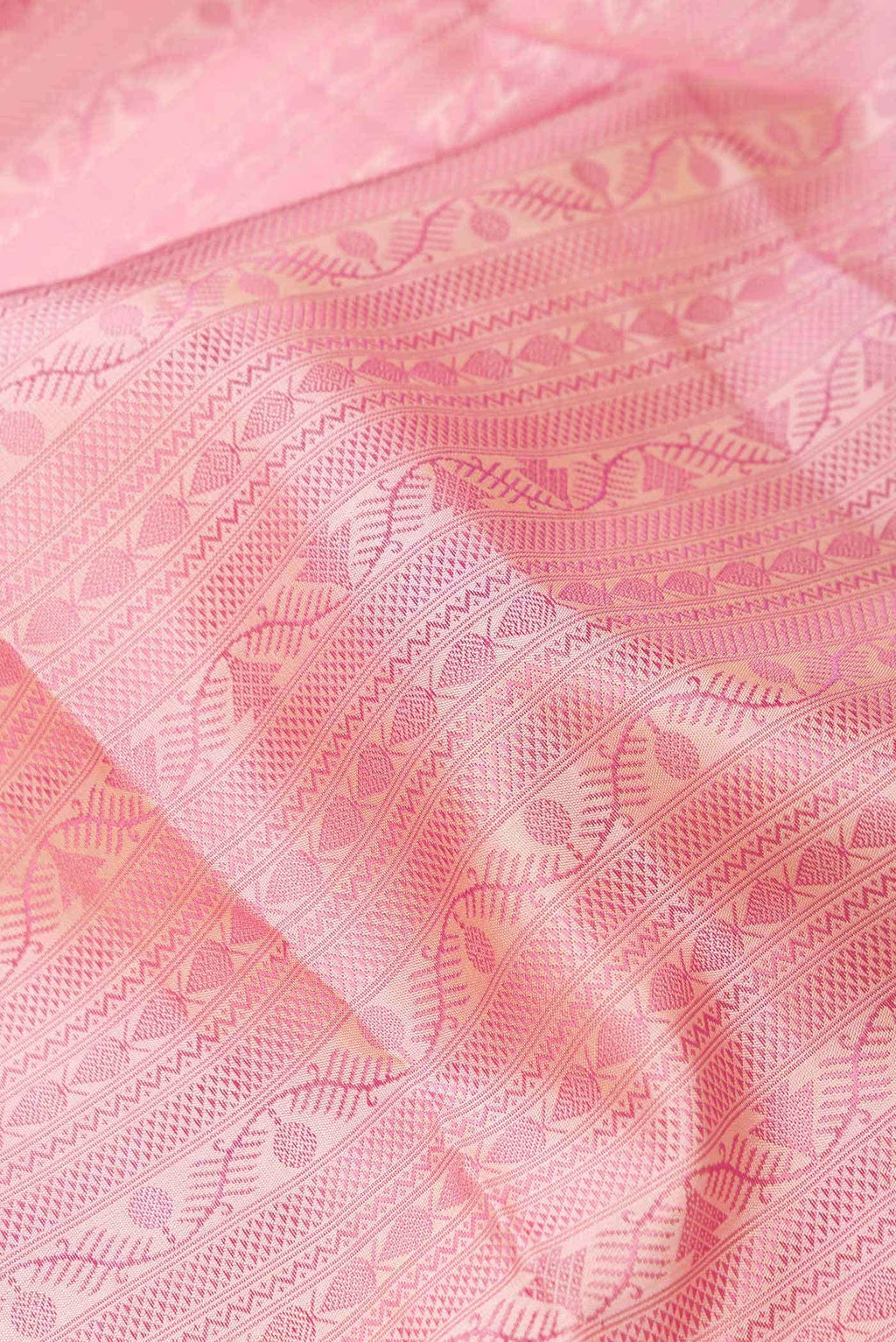 Pure Silk Pure Zari Pink Dual Tone Kanchipuram Saree