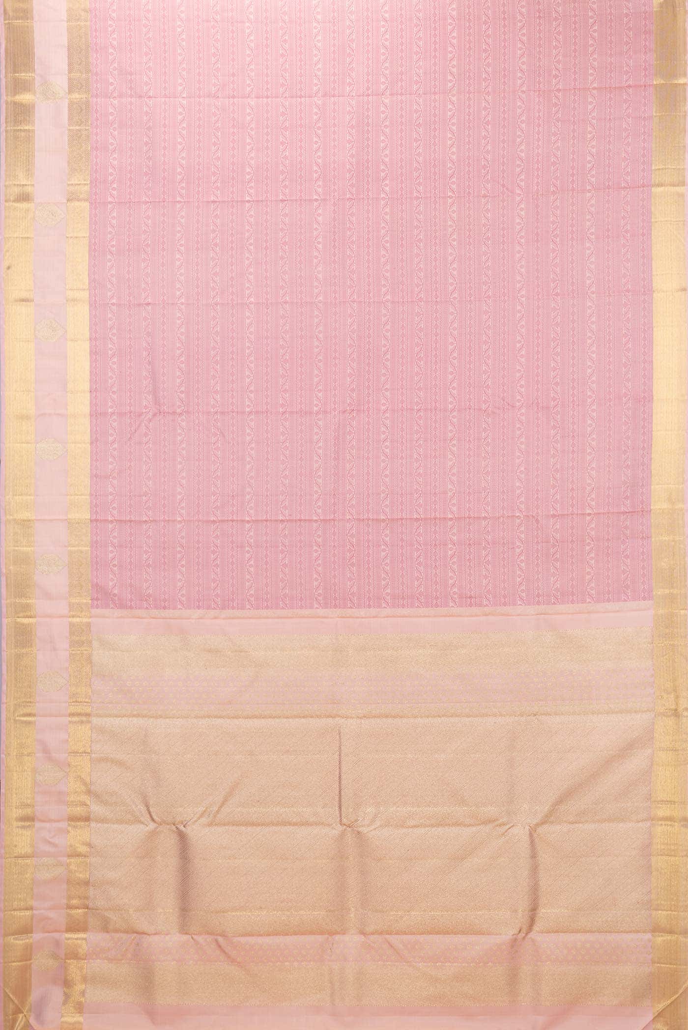 Pure Silk Pure Zari Pink Dual Tone Kanchipuram Saree