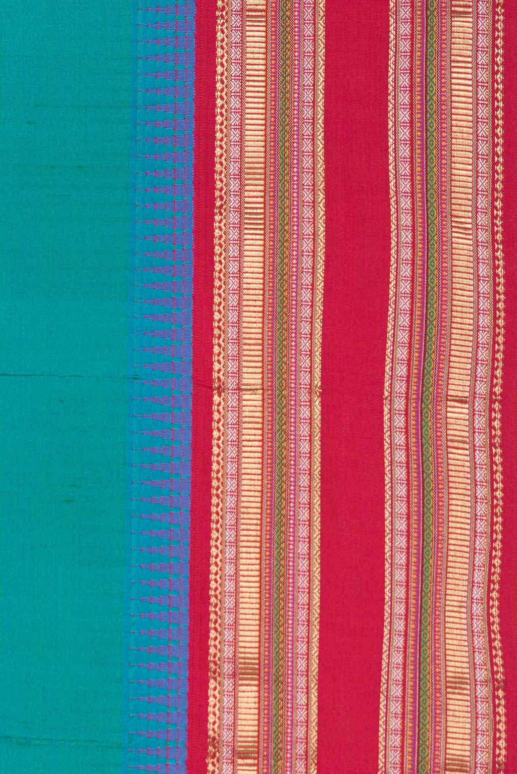 Aqua Green Dual Tone Kanchipuram Silk Saree
