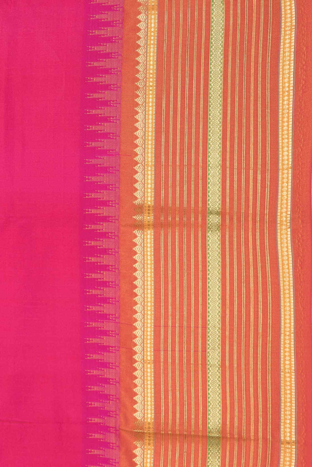 Pink Dual Tone Kanchipuram Silk Saree