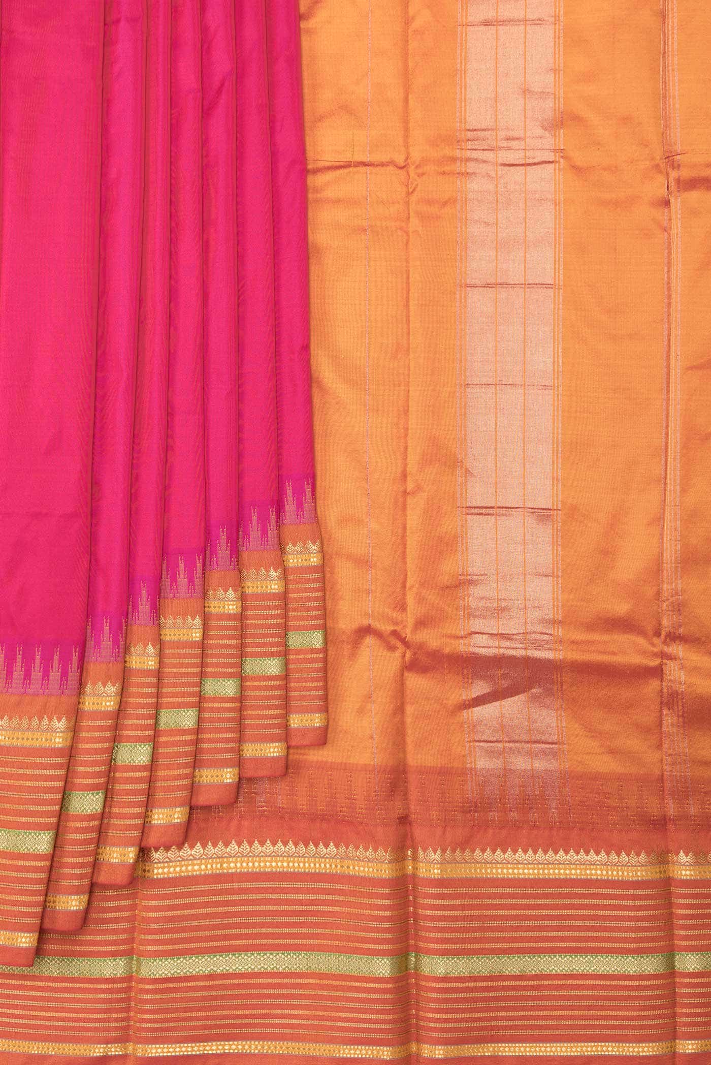 Pink Dual Tone Kanchipuram Silk Saree