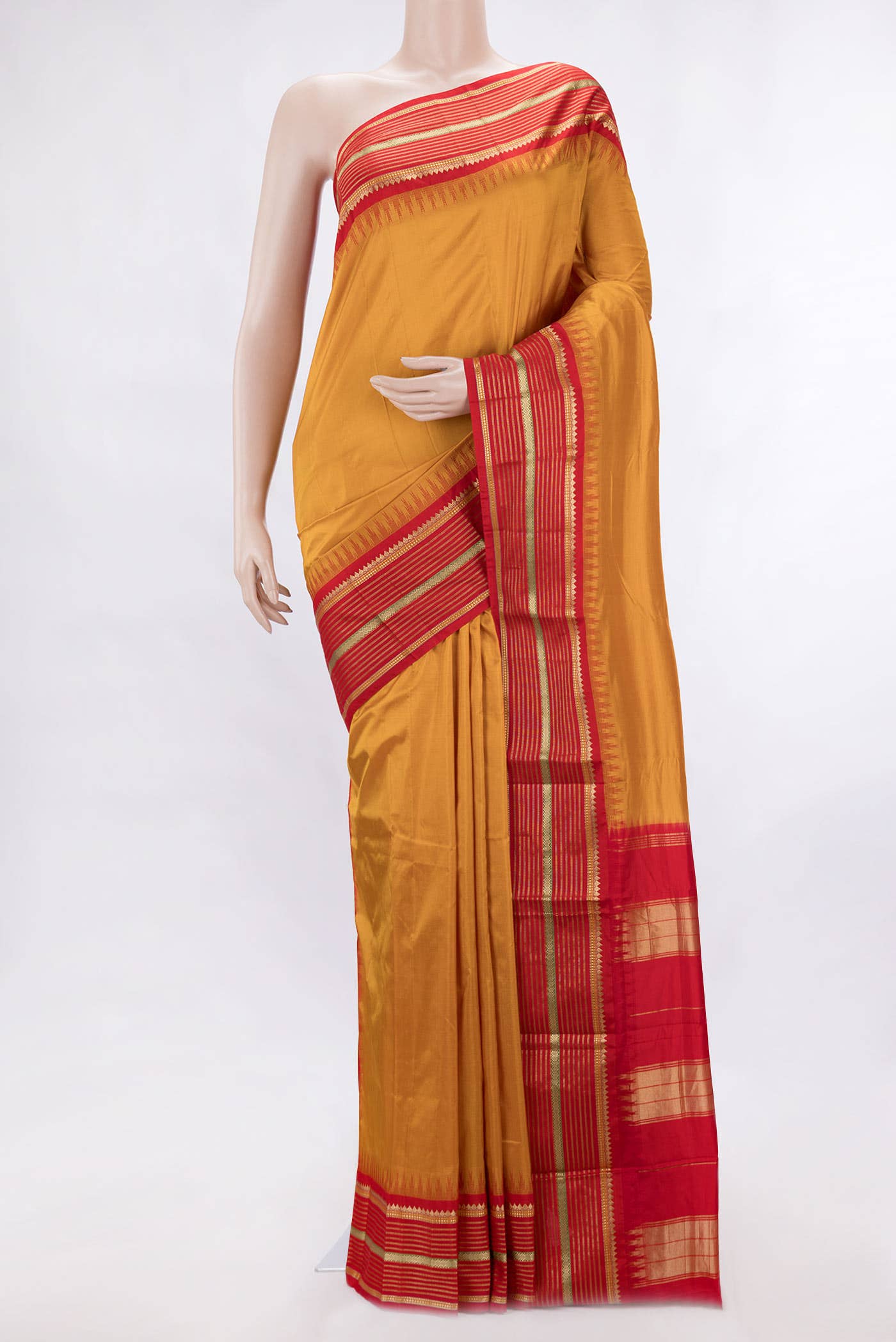 Mustard Dual Tone Kanchipuram Silk Saree