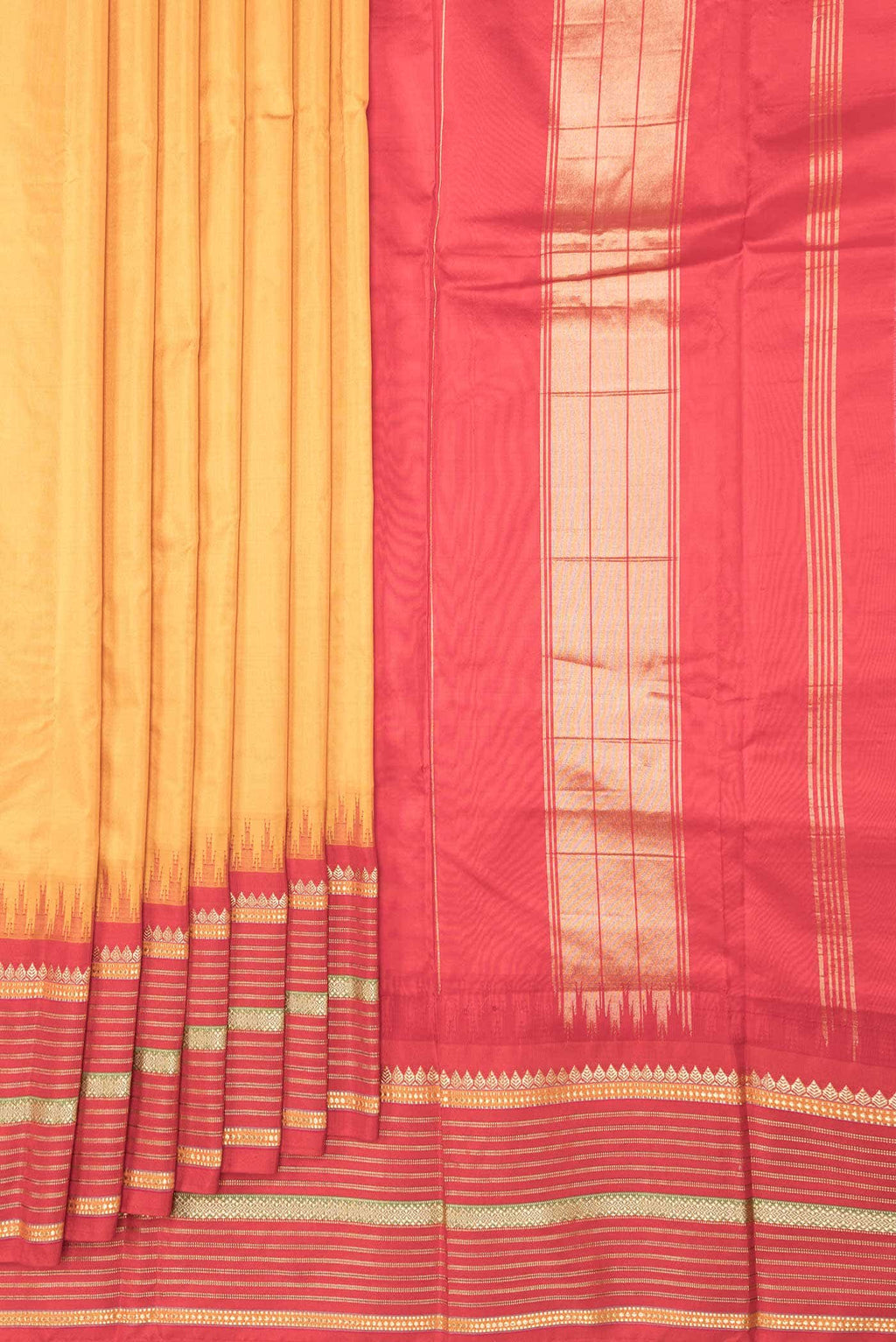Mustard Dual Tone Kanchipuram Silk Saree