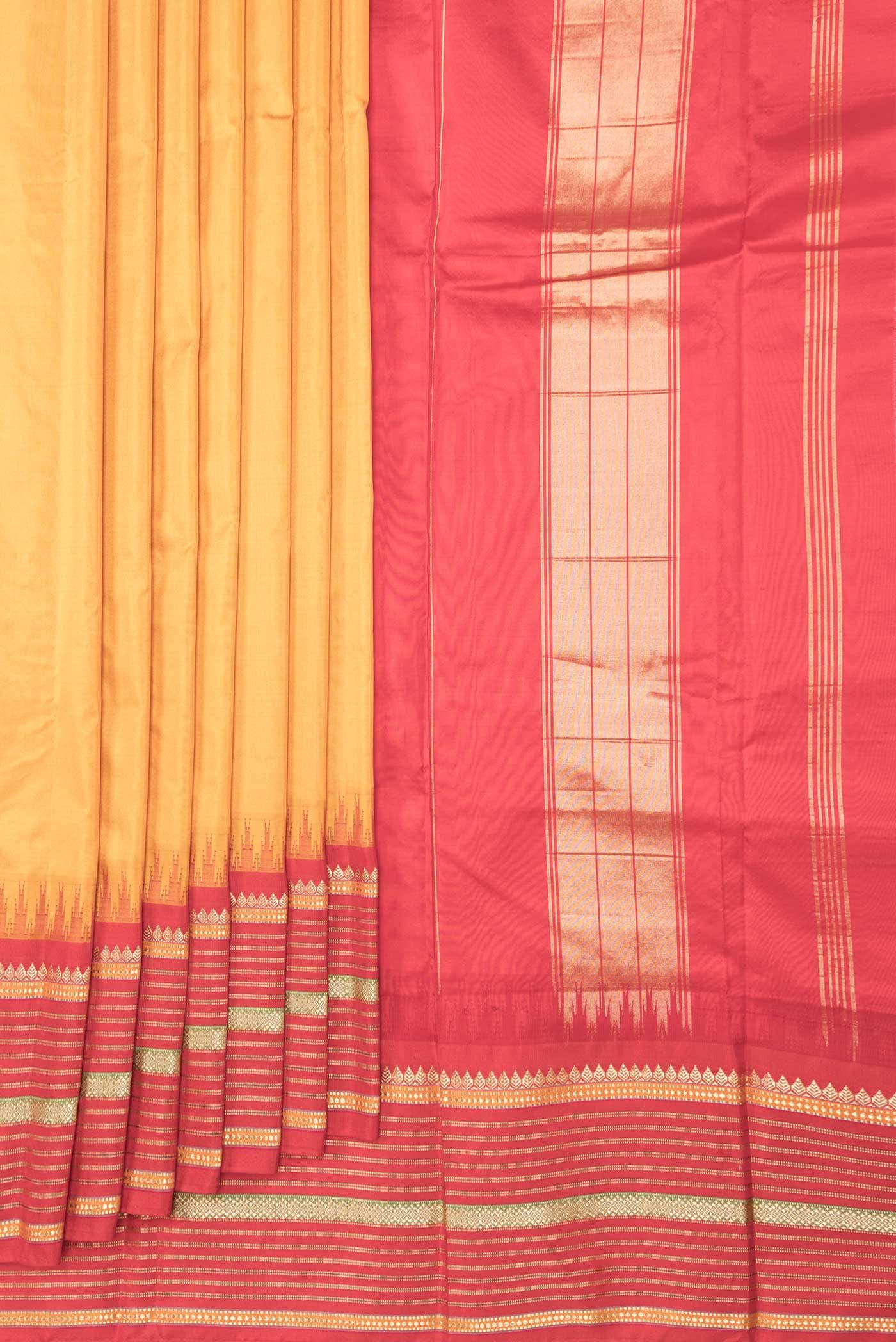 Mustard Dual Tone Kanchipuram Silk Saree