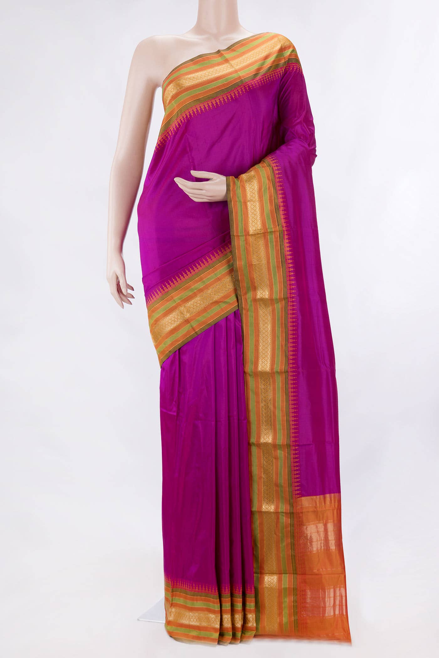 Purple Dual Tone Kanchipuram Silk Saree