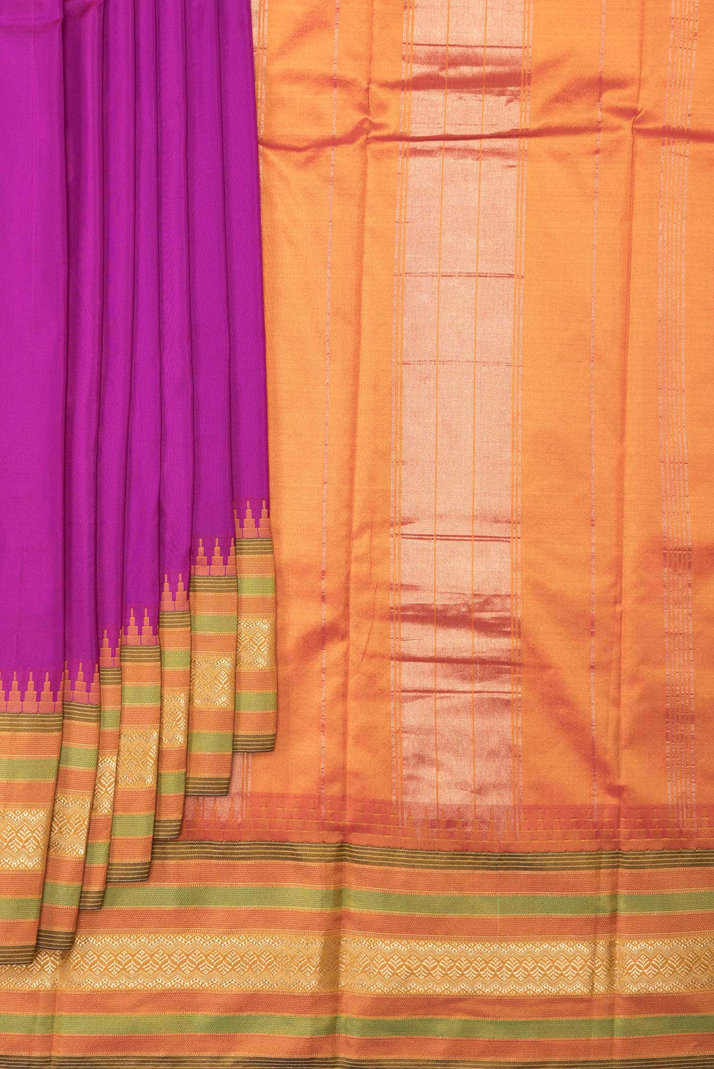 Purple Dual Tone Kanchipuram Silk Saree