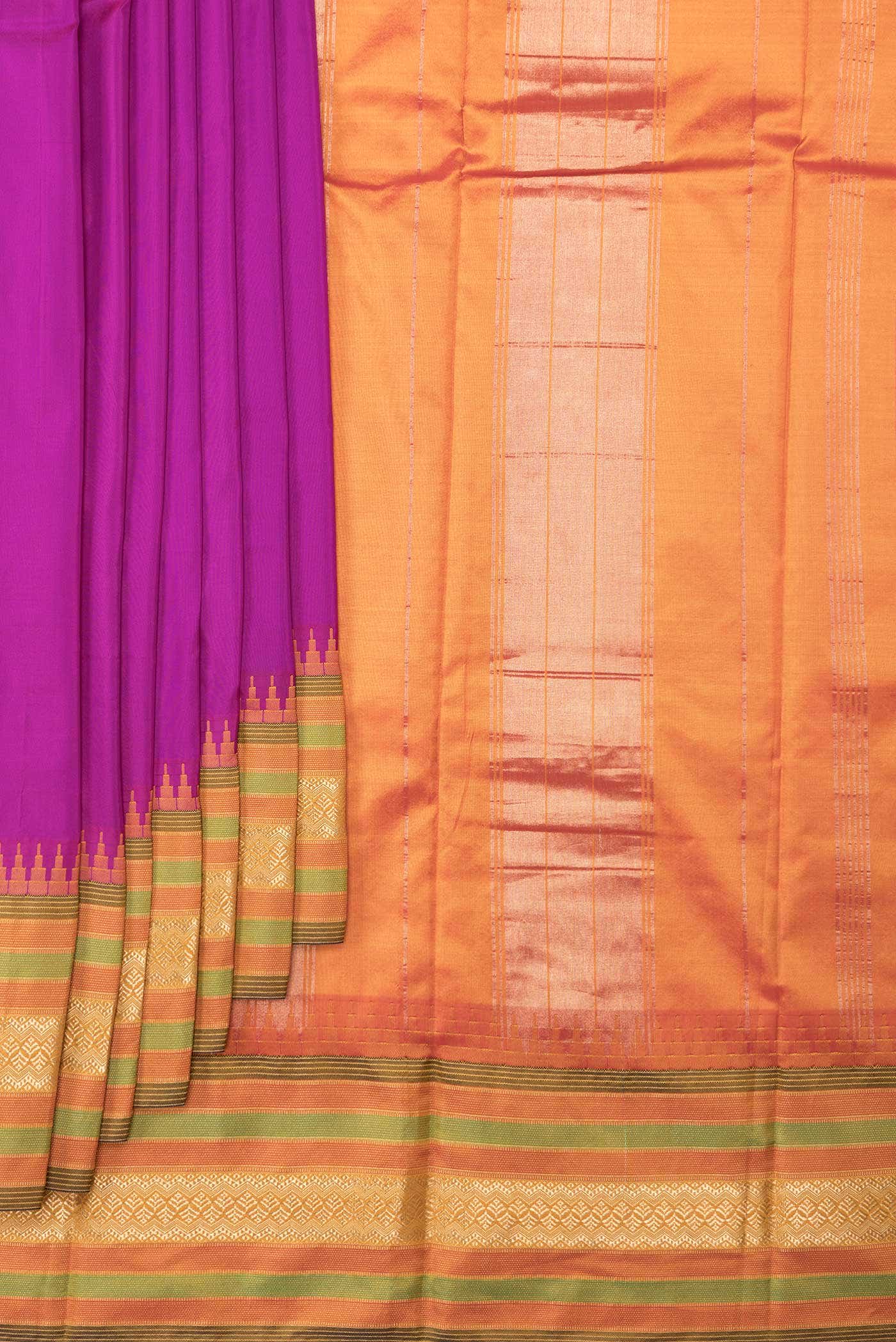 Purple Dual Tone Kanchipuram Silk Saree