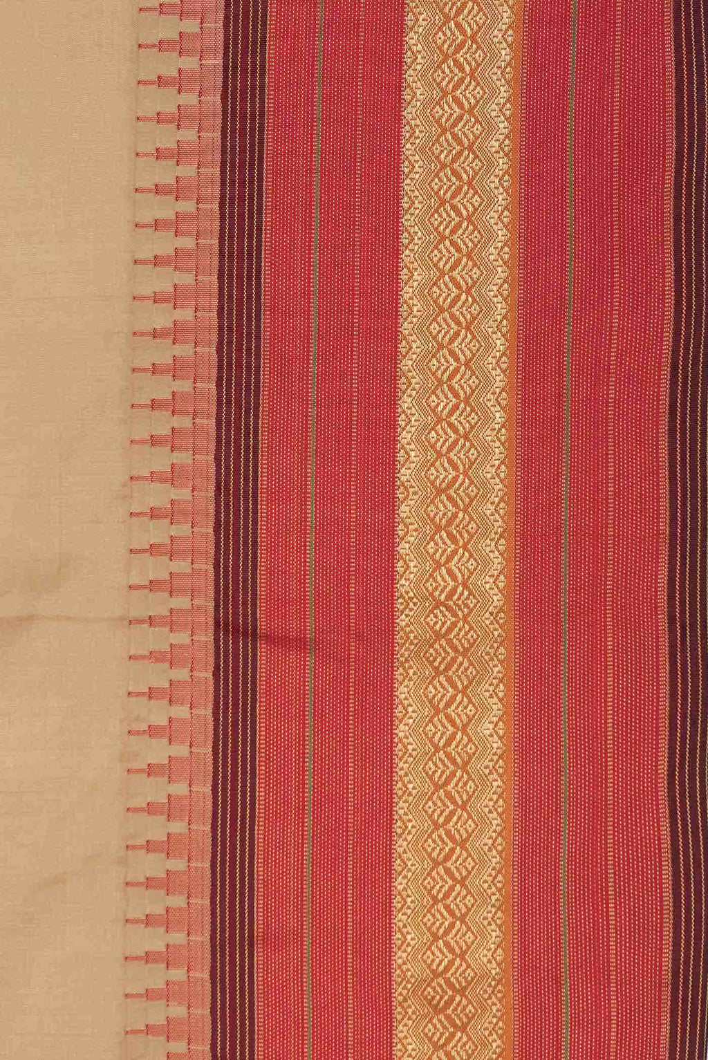Dark Beige Dual Tone Kanchipuram Silk Saree