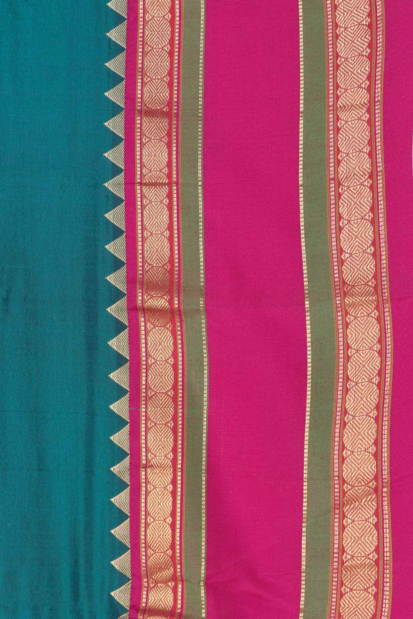 Davys Grey Dual Tone Kanchipuram Silk Saree