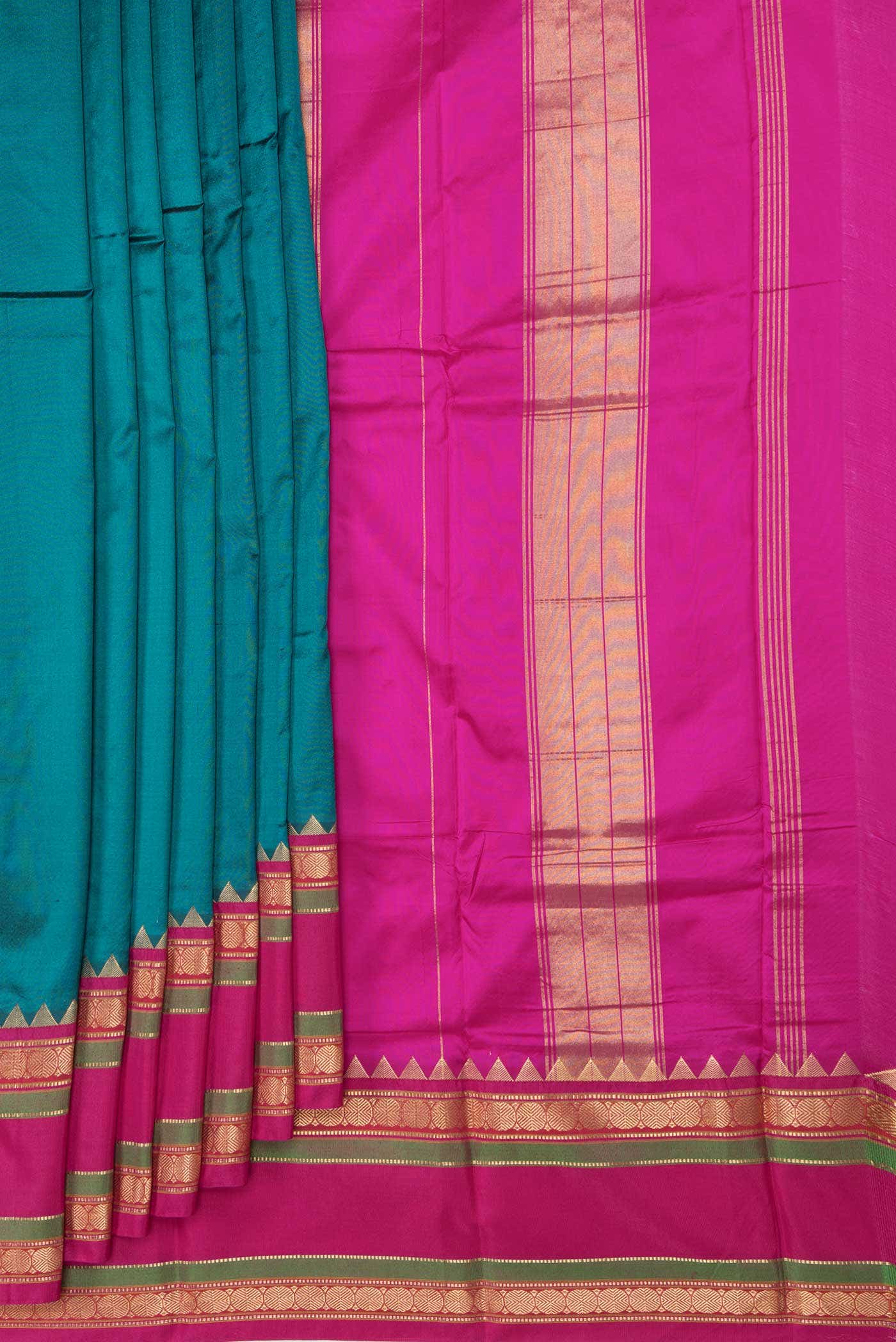 Davys Grey Dual Tone Kanchipuram Silk Saree