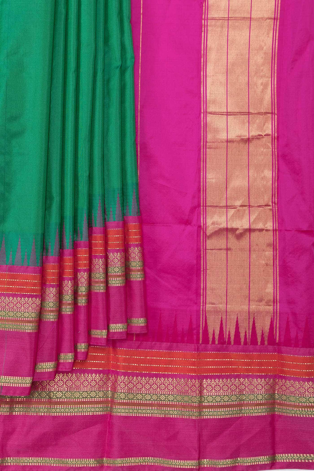 Green Dual Tone Kanchipuram Silk Saree