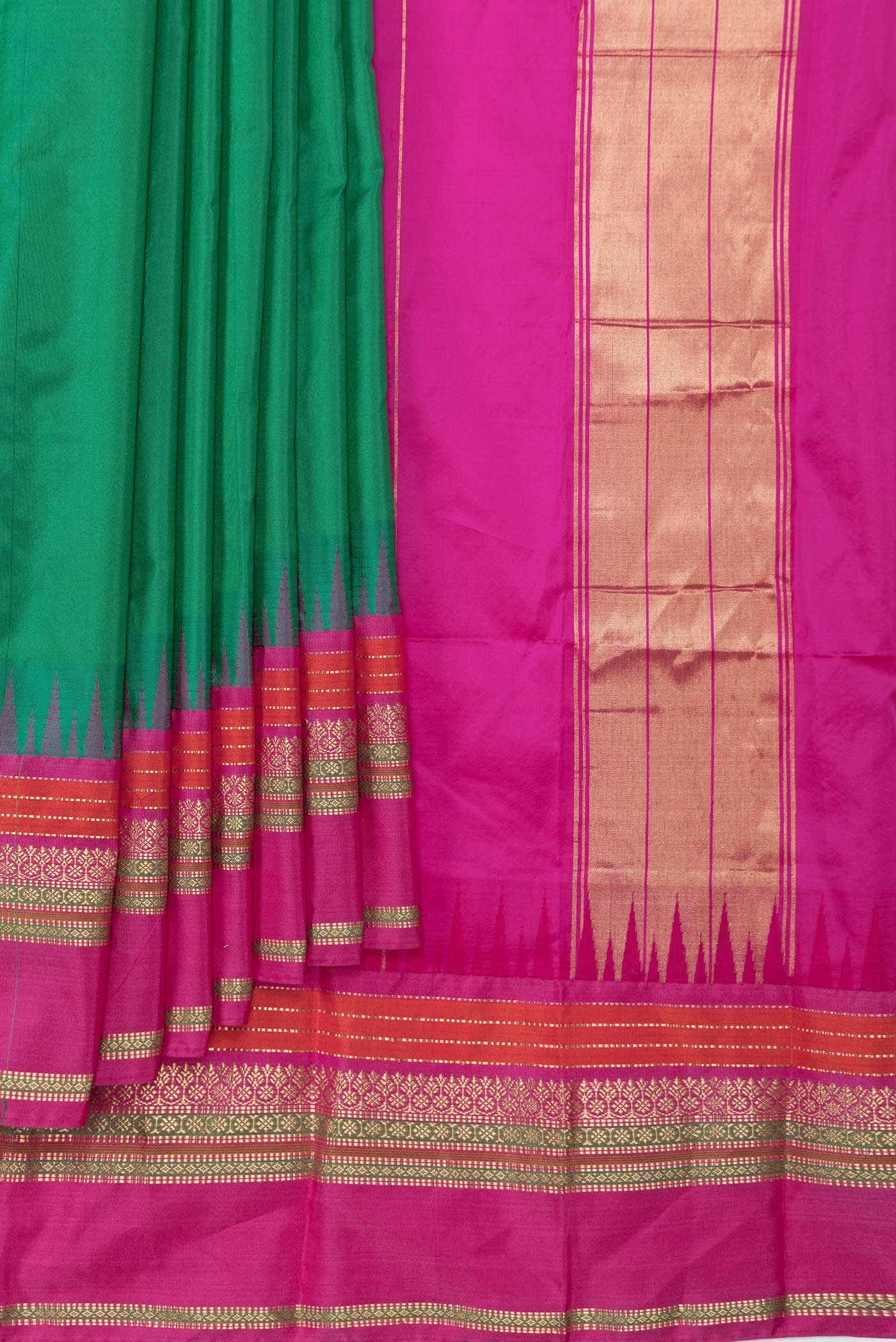 Green Dual Tone Kanchipuram Silk Saree