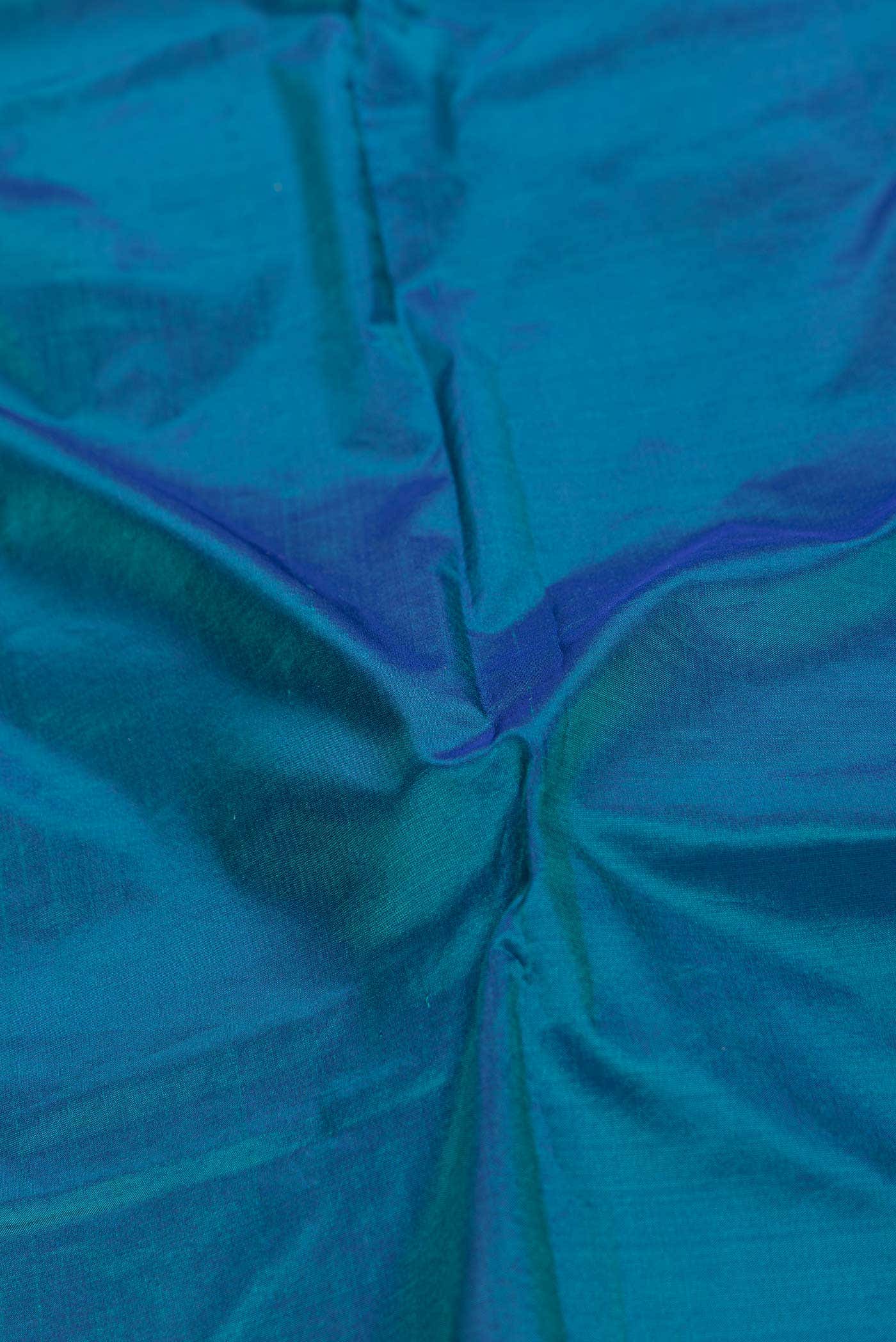 Peacock Blue Dual Tone Kanchipuram Silk Saree