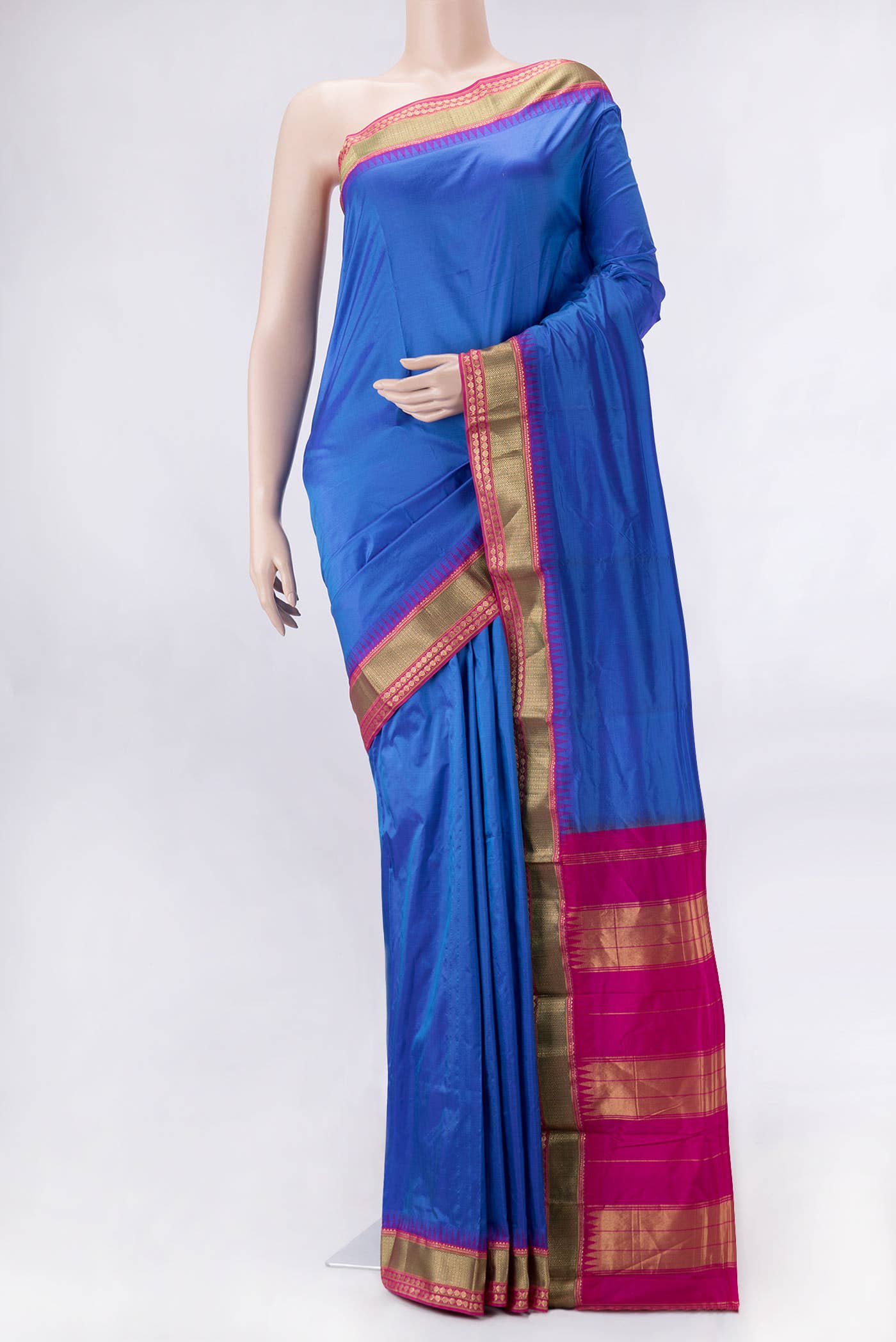 Royal Blue Dual Tone Kanchipuram Silk Saree