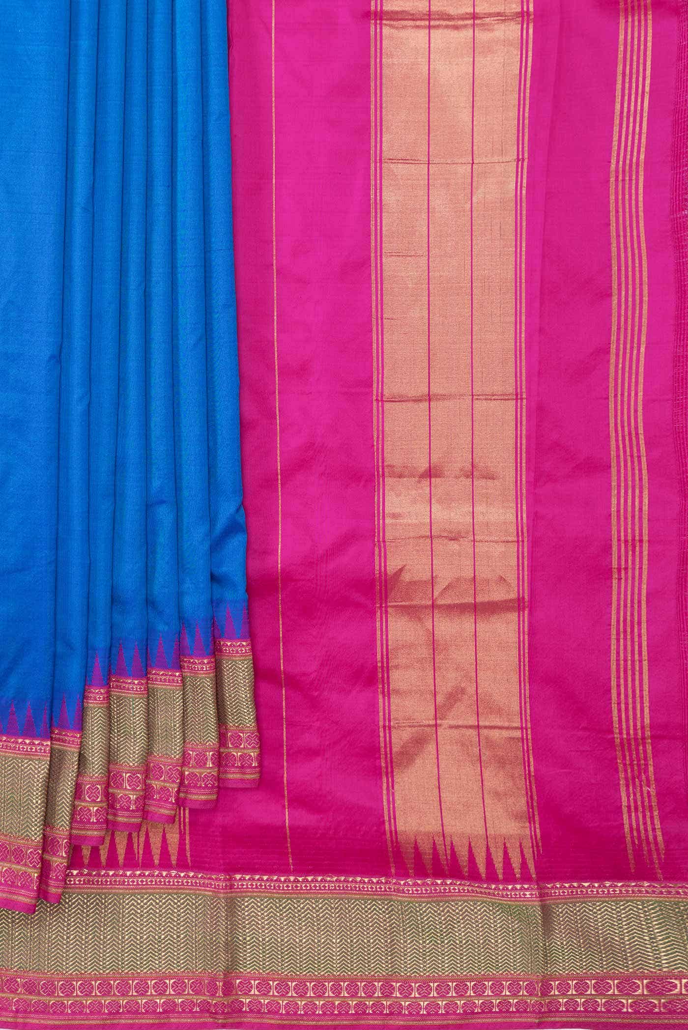 Royal Blue Dual Tone Kanchipuram Silk Saree