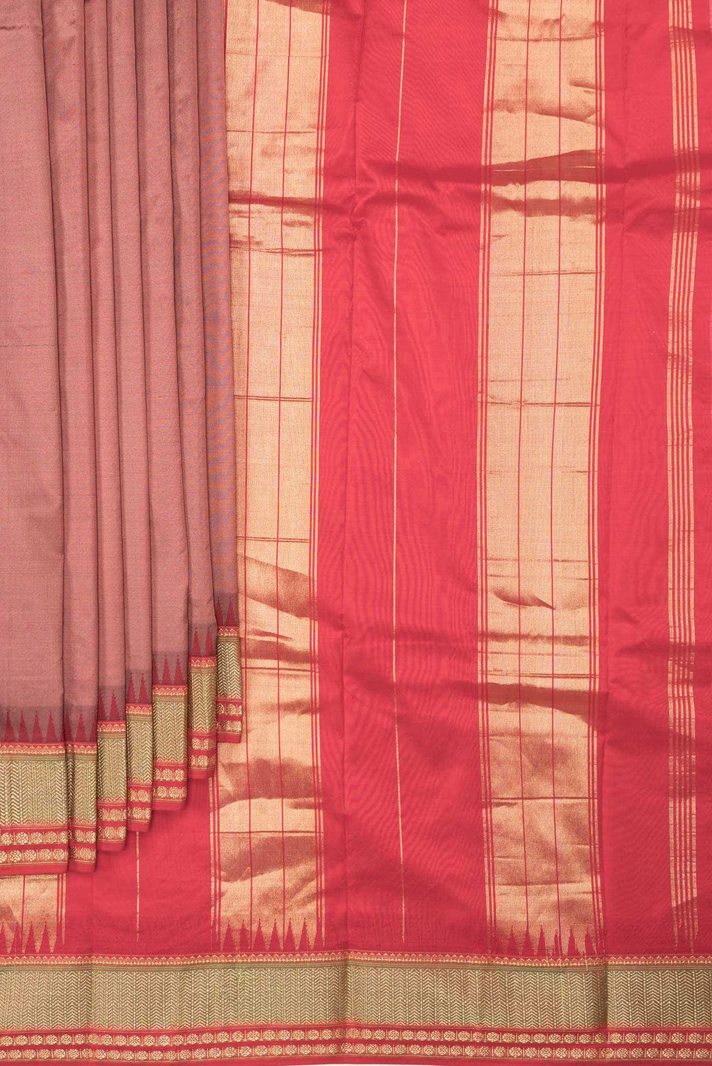 Bronze Dual Tone Kanchipuram Silk Saree