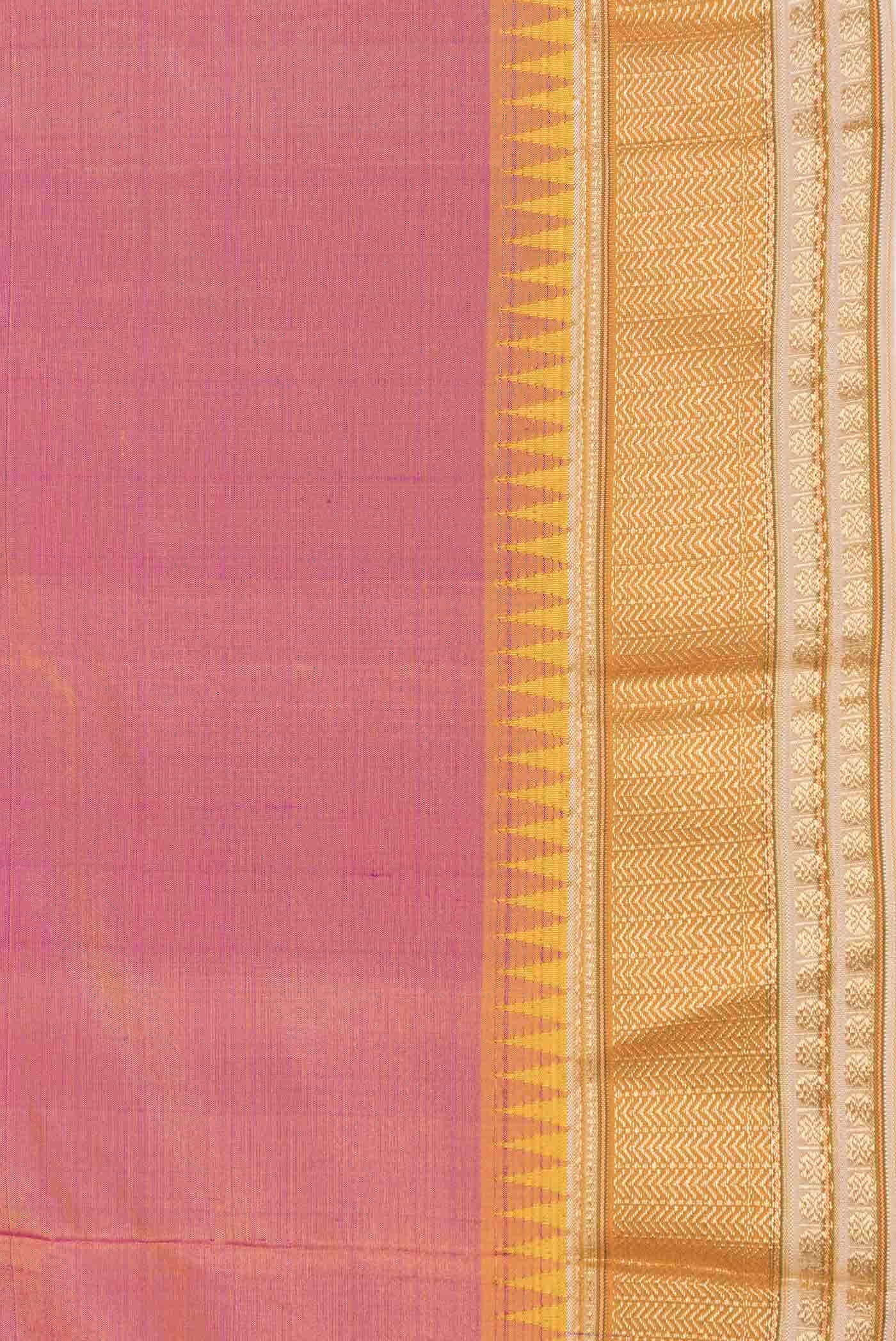 Pink Dual Tone Kanchipuram Silk Saree