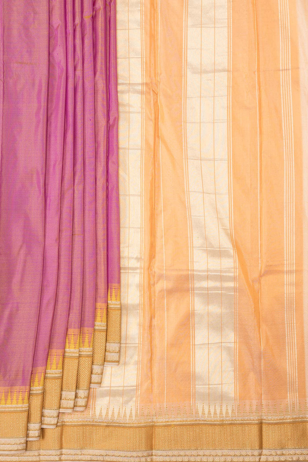 Pink Dual Tone Kanchipuram Silk Saree