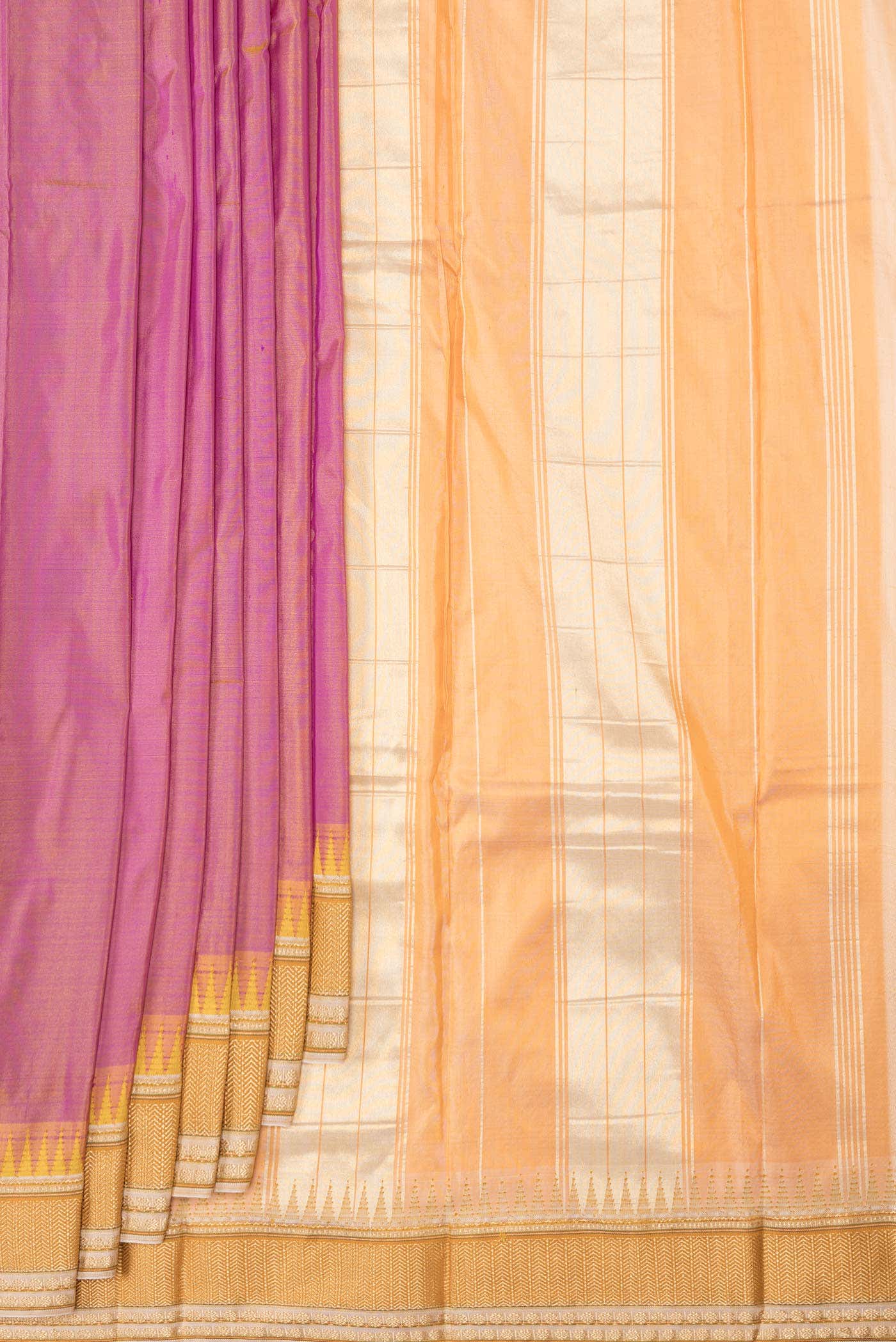 Pink Dual Tone Kanchipuram Silk Saree