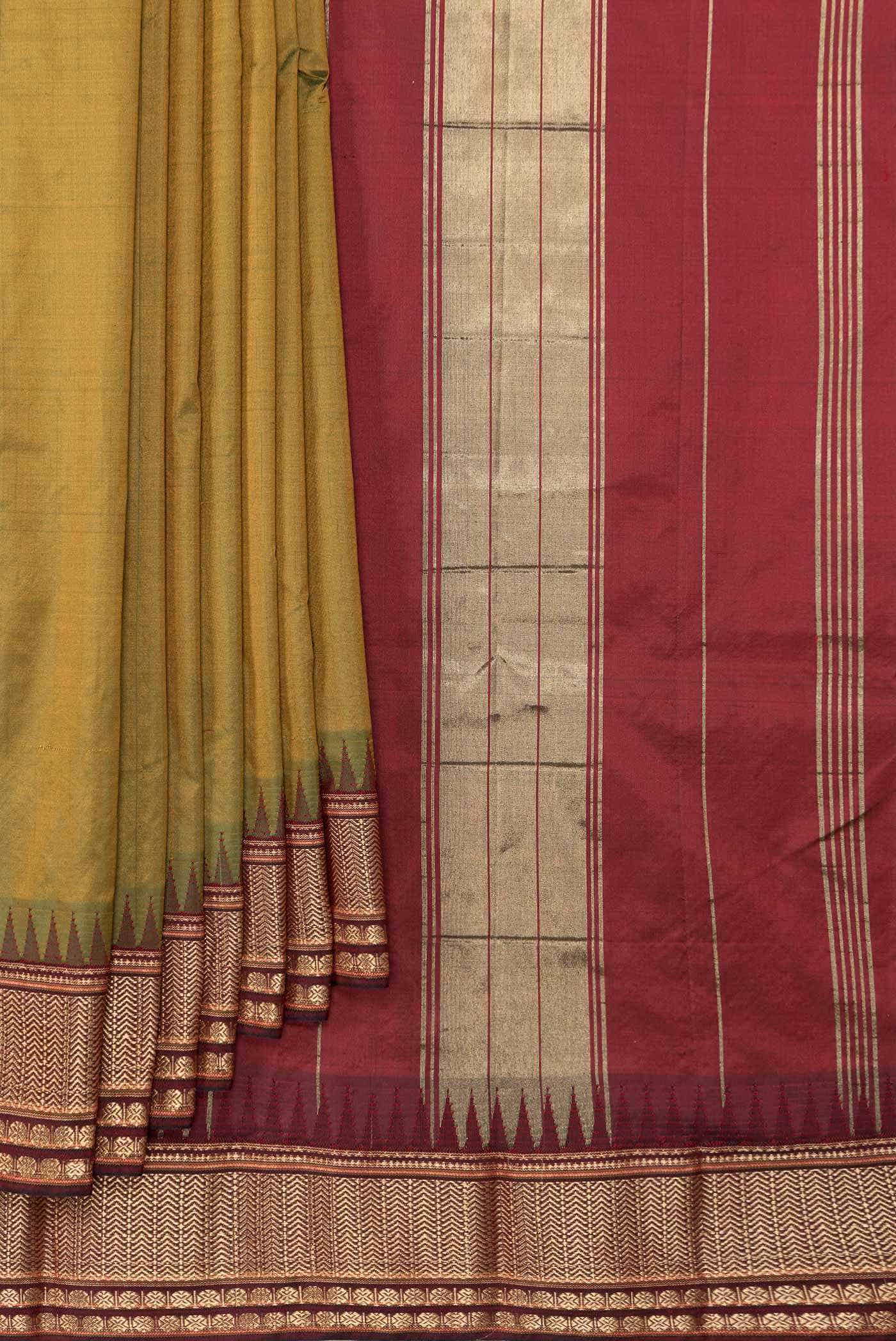 Green Dual Tone Kanchipuram Silk Saree