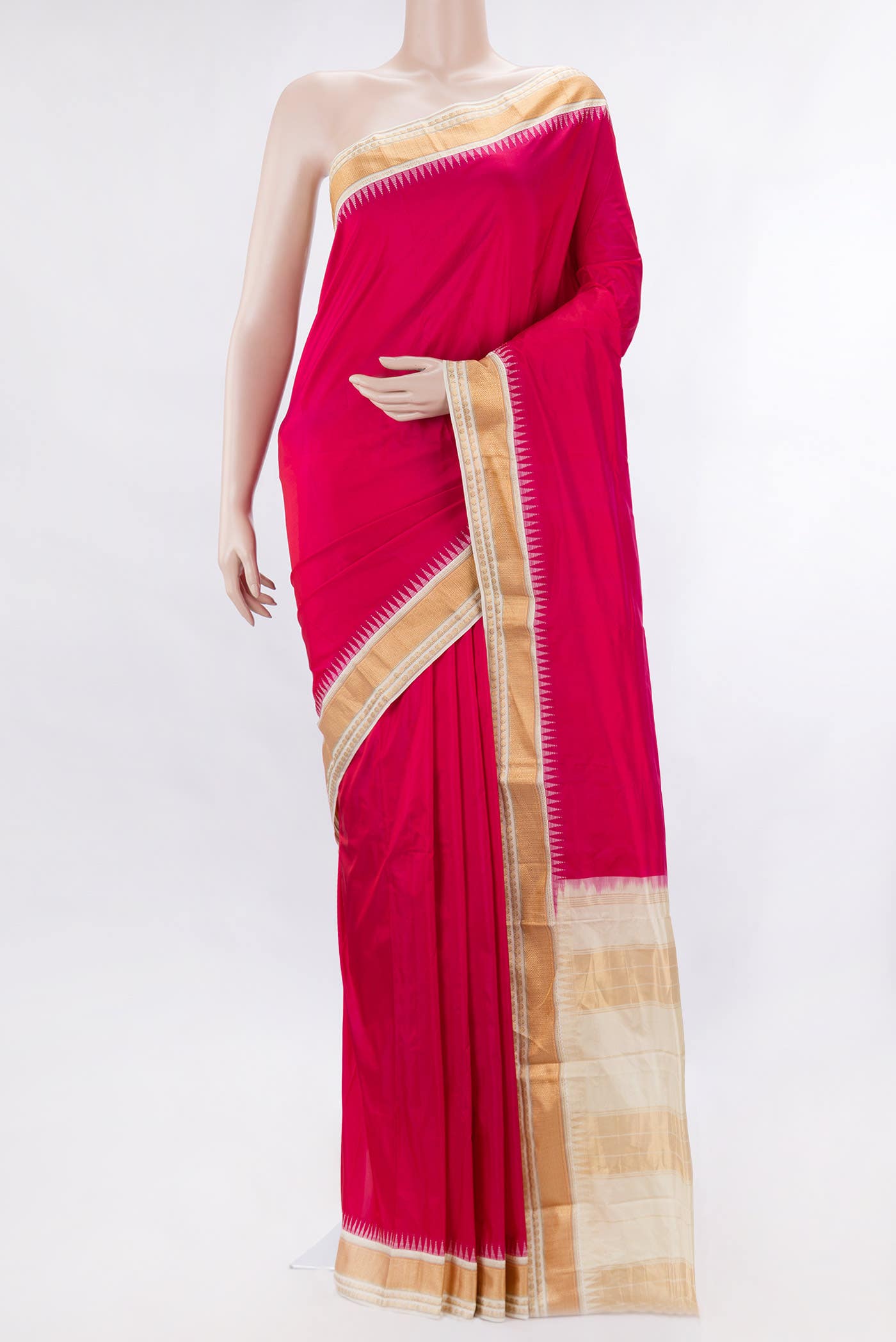 Pink Dual Tone Kanchipuram Silk Saree