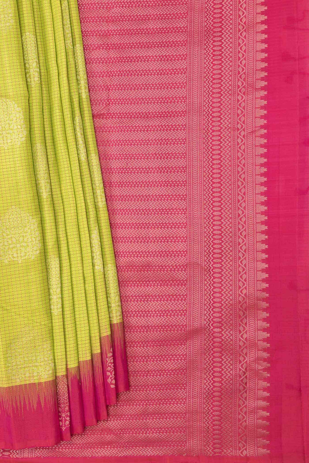 Parrot Green Dual Tone Soft Silk Saree