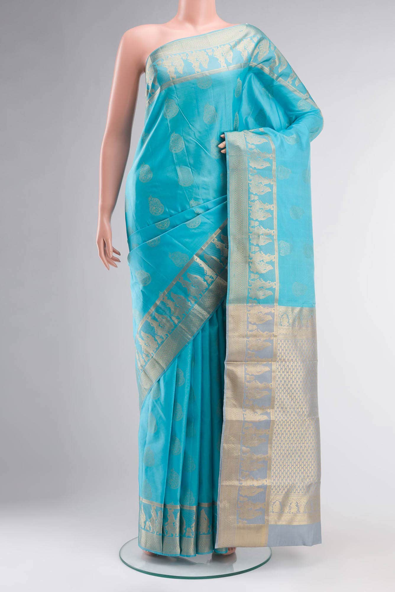 Blue Kanchipuram Silk Saree