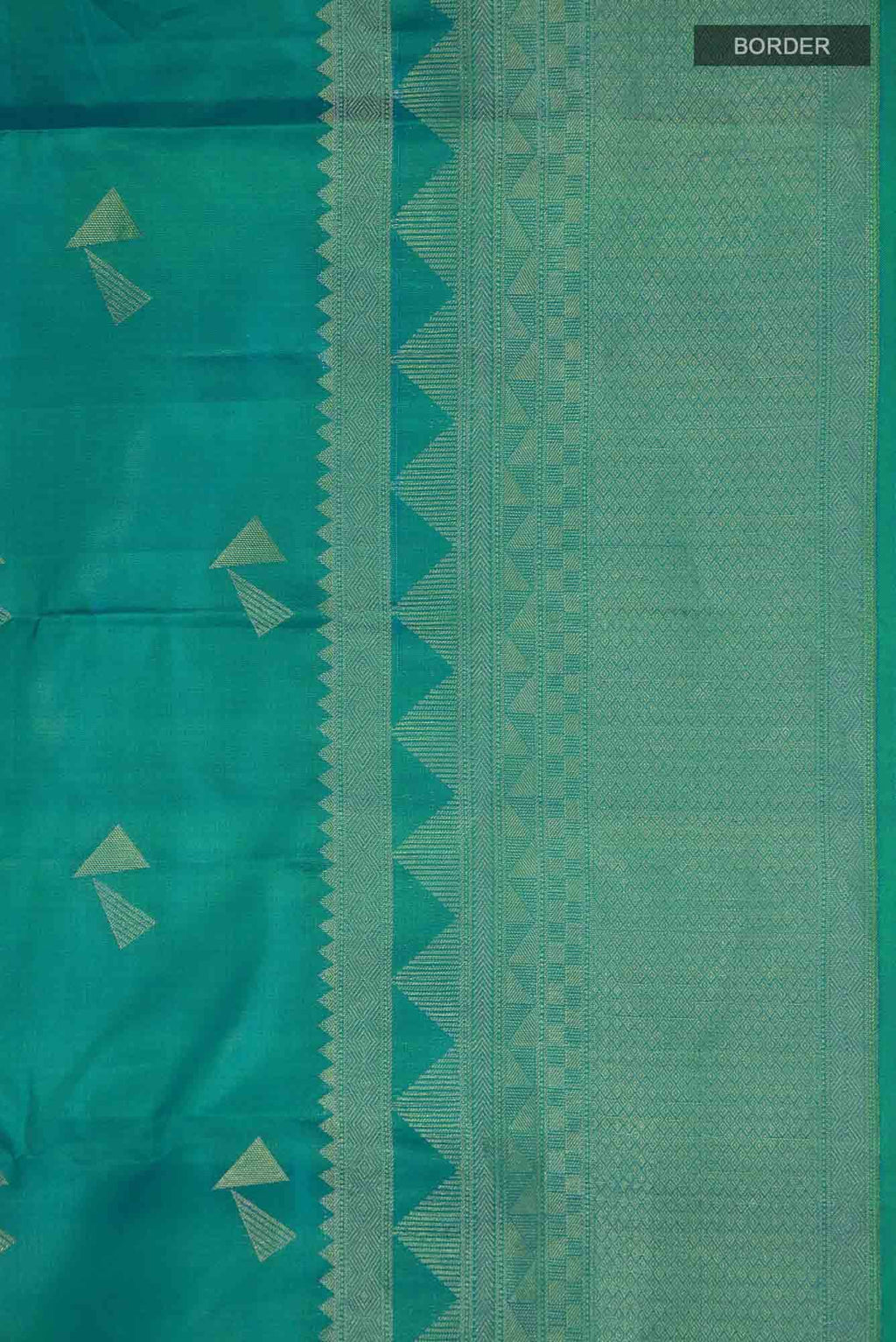 Blue with Green Dual Tone Kanchipuram Silk Saree