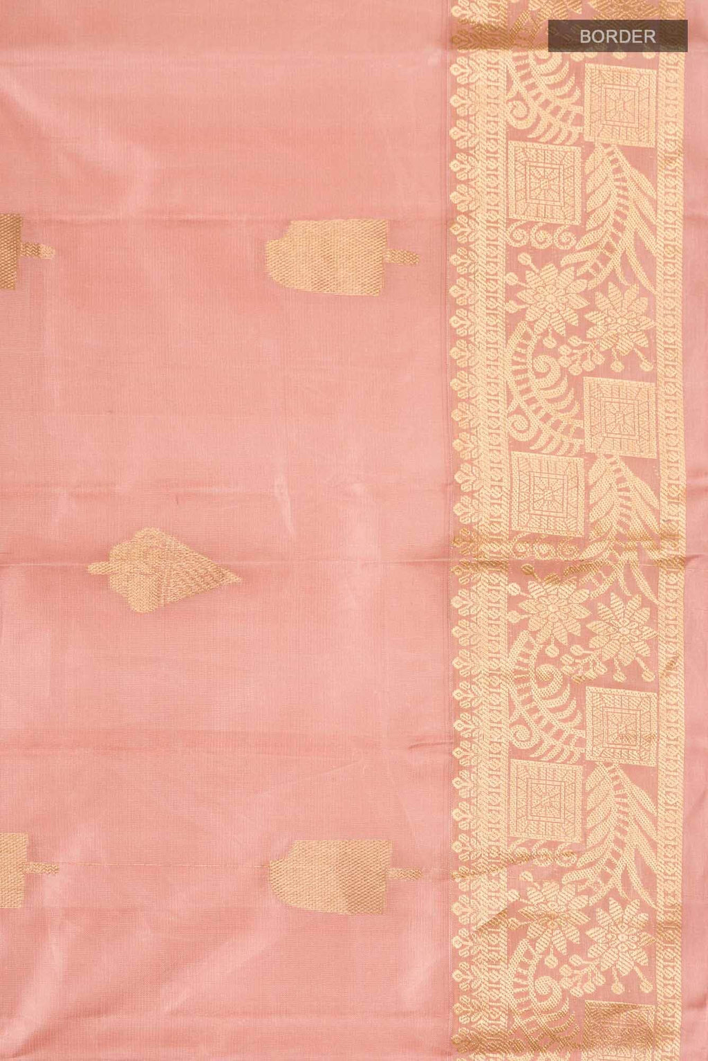 Peach Kanchipuram Silk Saree