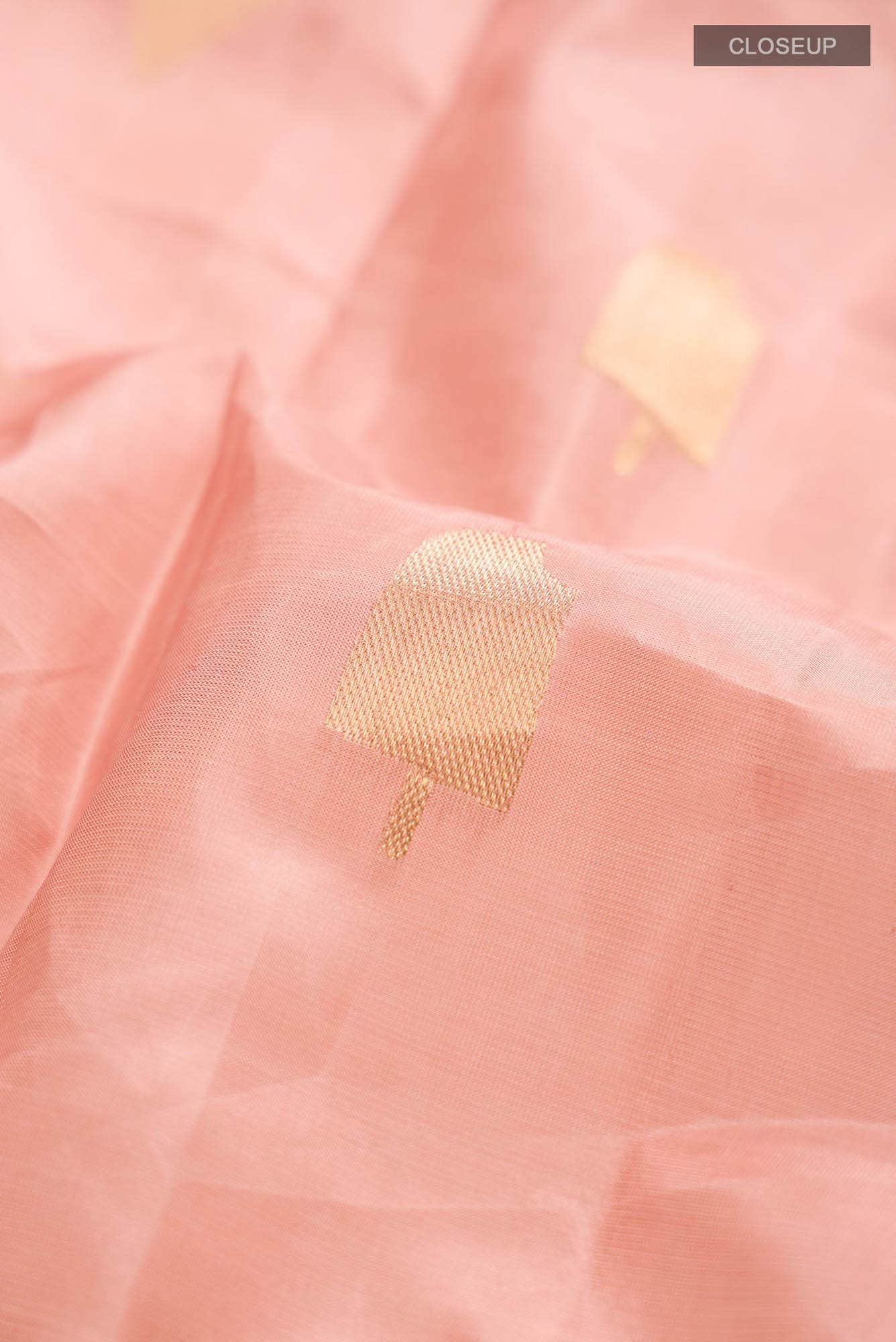 Peach Kanchipuram Silk Saree